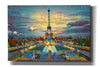 'Paris France Fontaines de Chaillot and Eiffel Tower seen from the Place du Trocadero' by Pedro Gavidia, Canvas Wall Art