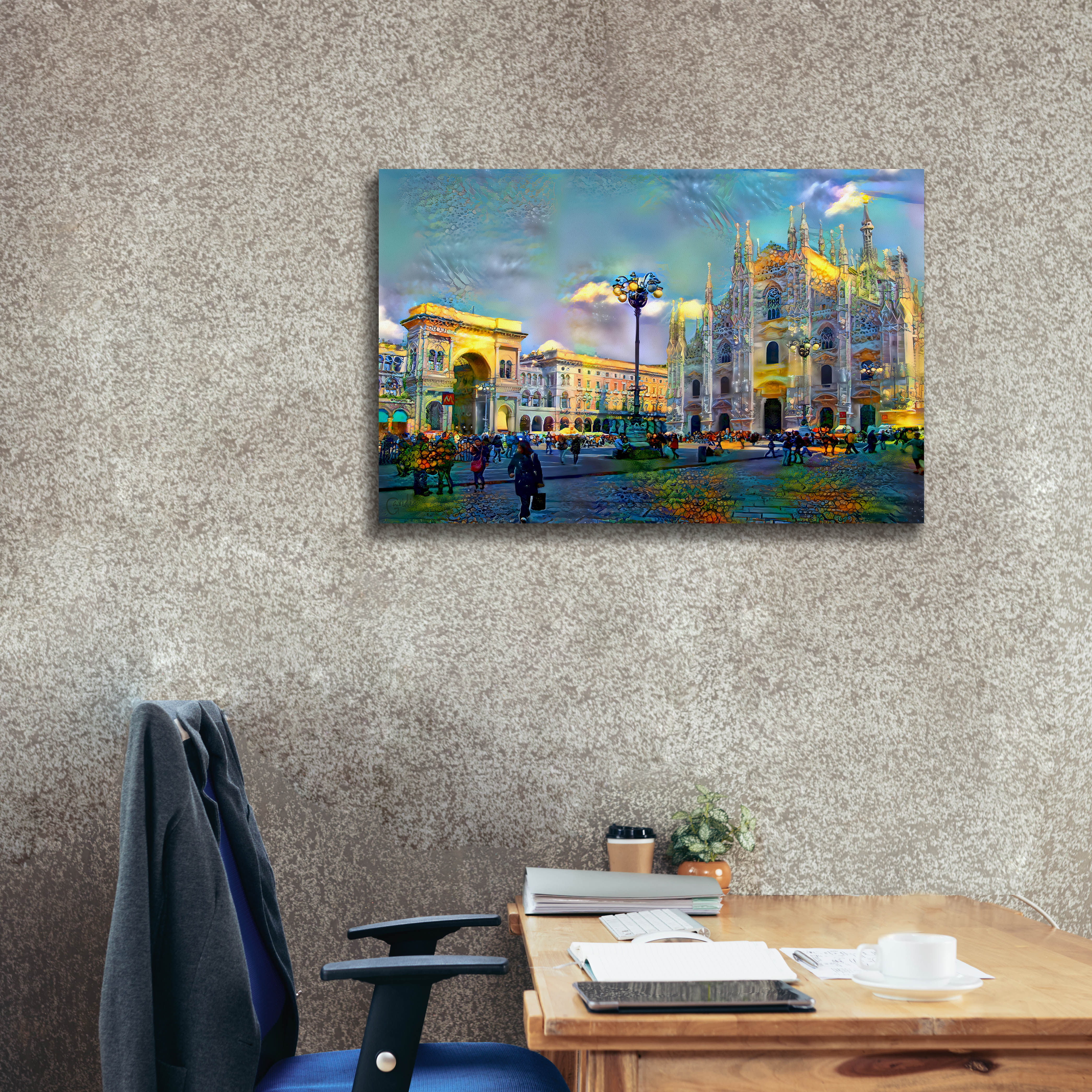 'Milan Italy Piazza del Duomo' by Pedro Gavidia, Canvas Wall Art,40 x 26