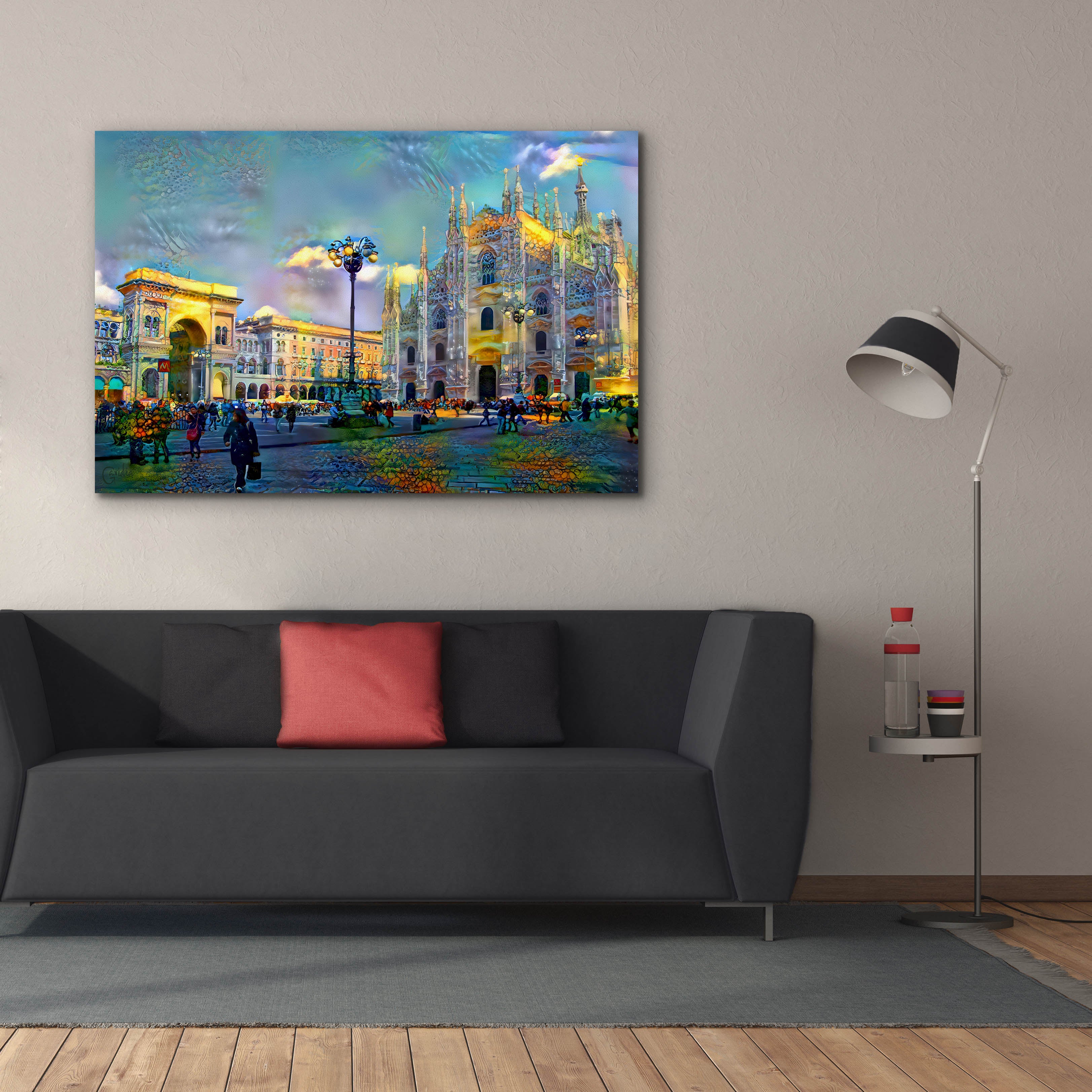 'Milan Italy Piazza del Duomo' by Pedro Gavidia, Canvas Wall Art,60 x 40
