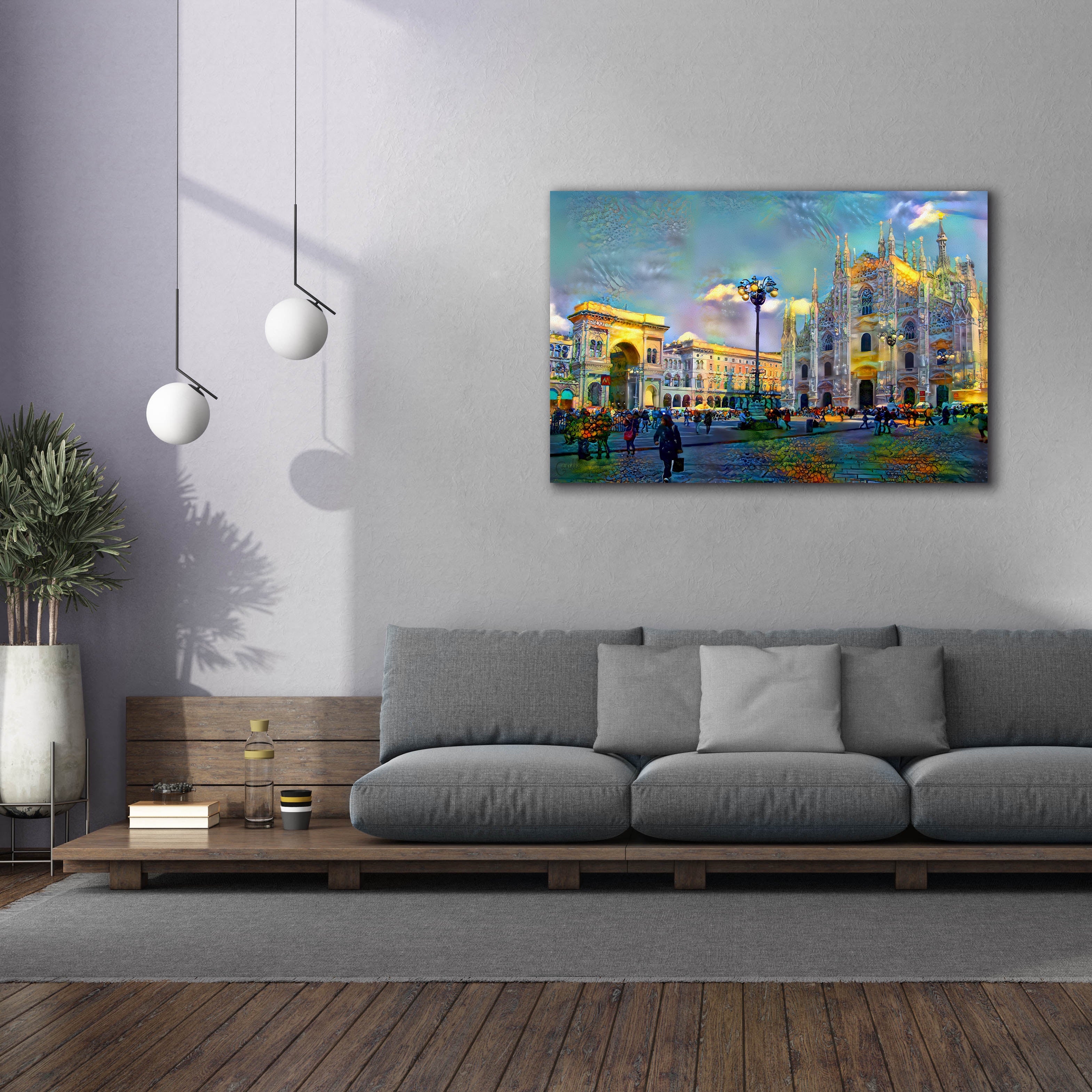 'Milan Italy Piazza del Duomo' by Pedro Gavidia, Canvas Wall Art,60 x 40