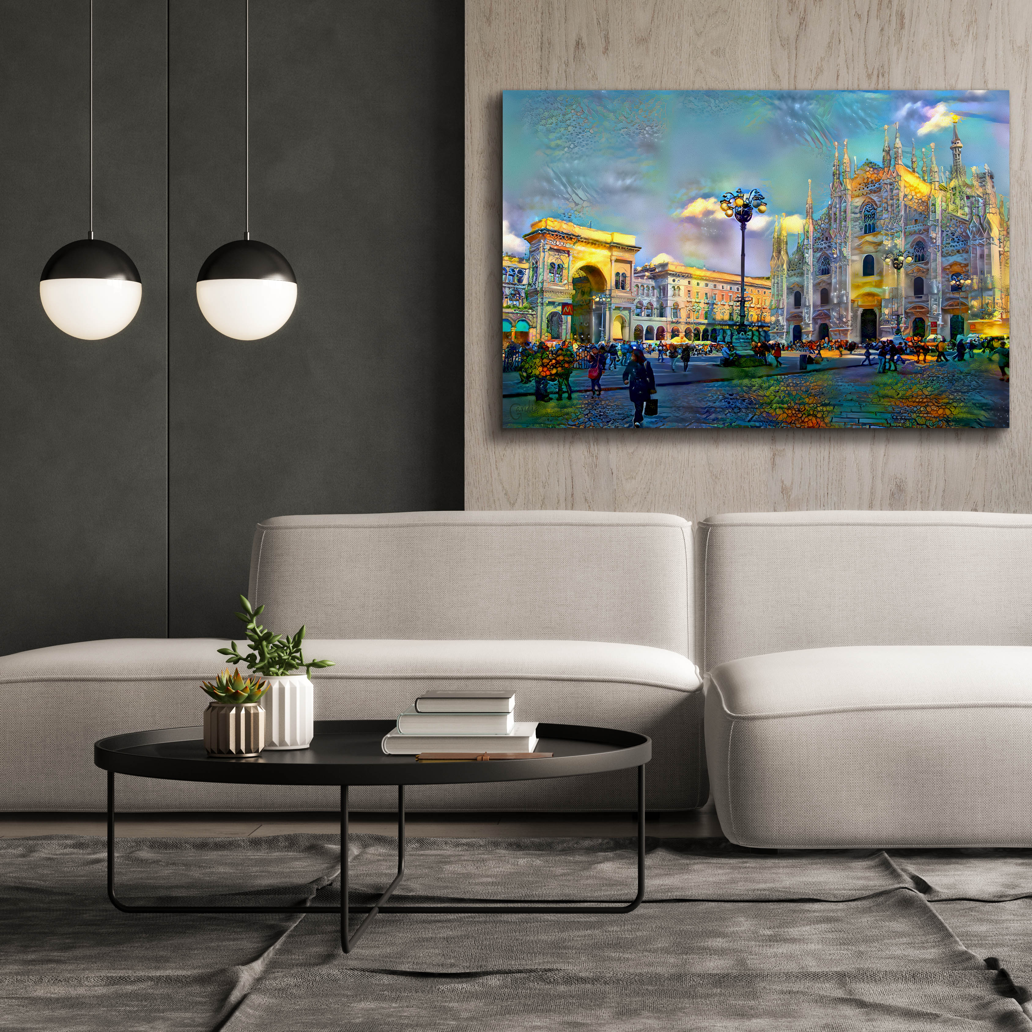 'Milan Italy Piazza del Duomo' by Pedro Gavidia, Canvas Wall Art,60 x 40