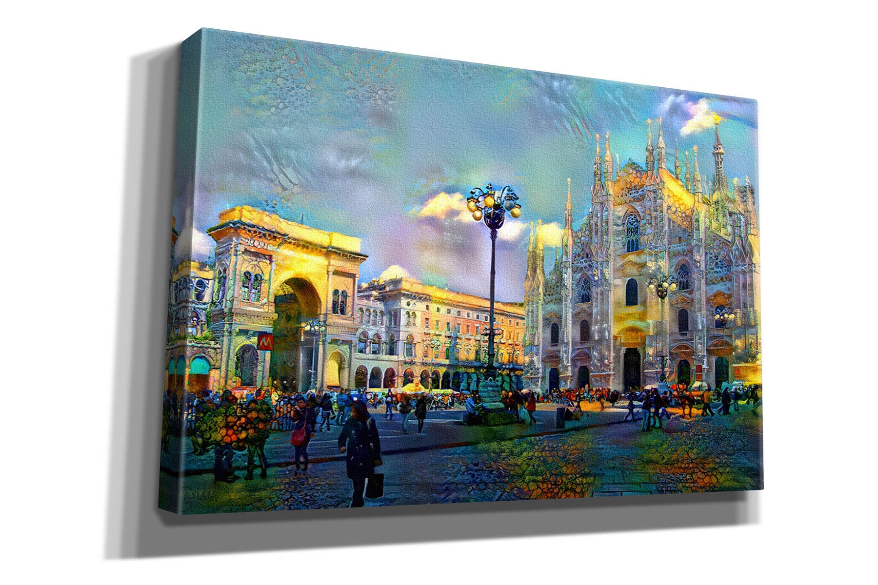 'Milan Italy Piazza del Duomo' by Pedro Gavidia, Canvas Wall Art