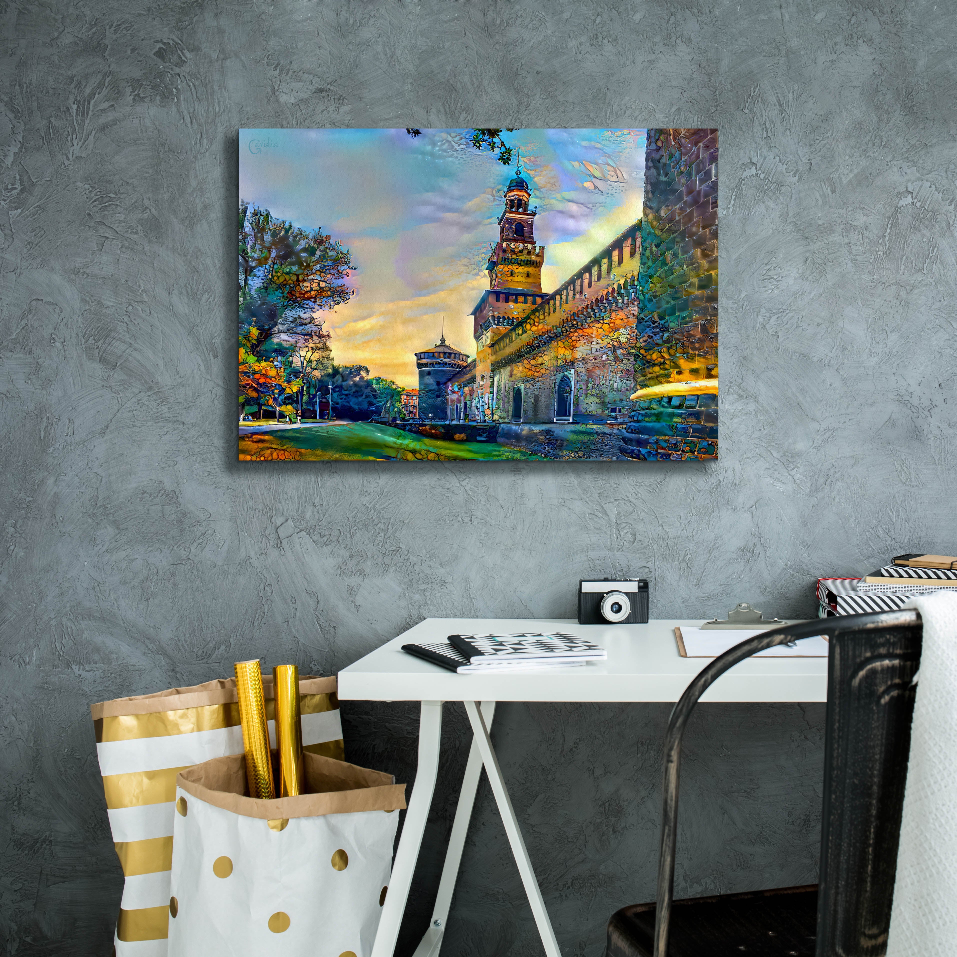 'Milan Italy Castello Sforzesco' by Pedro Gavidia, Canvas Wall Art,26 x 18