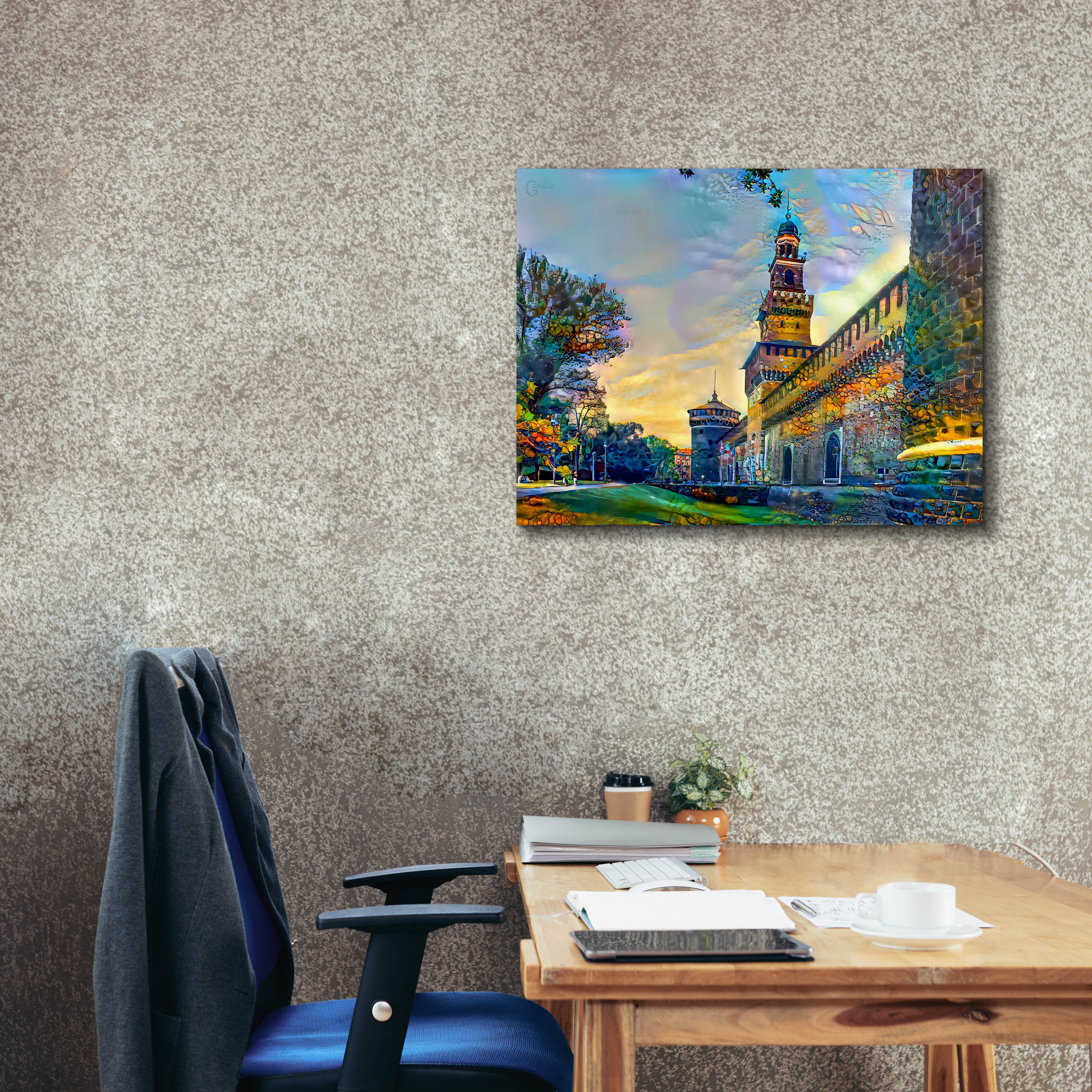 'Milan Italy Castello Sforzesco' by Pedro Gavidia, Canvas Wall Art,34 x 26