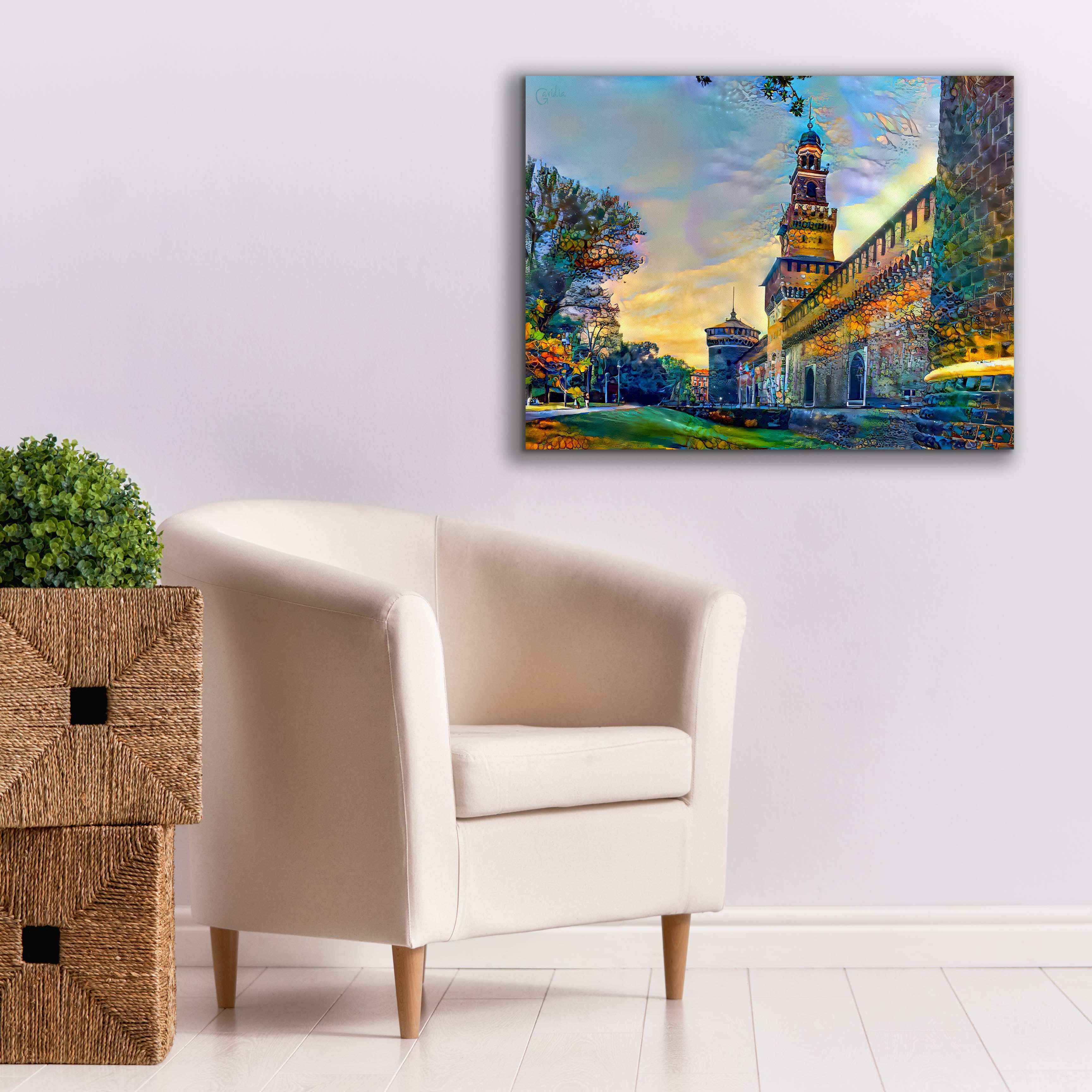 'Milan Italy Castello Sforzesco' by Pedro Gavidia, Canvas Wall Art,34 x 26
