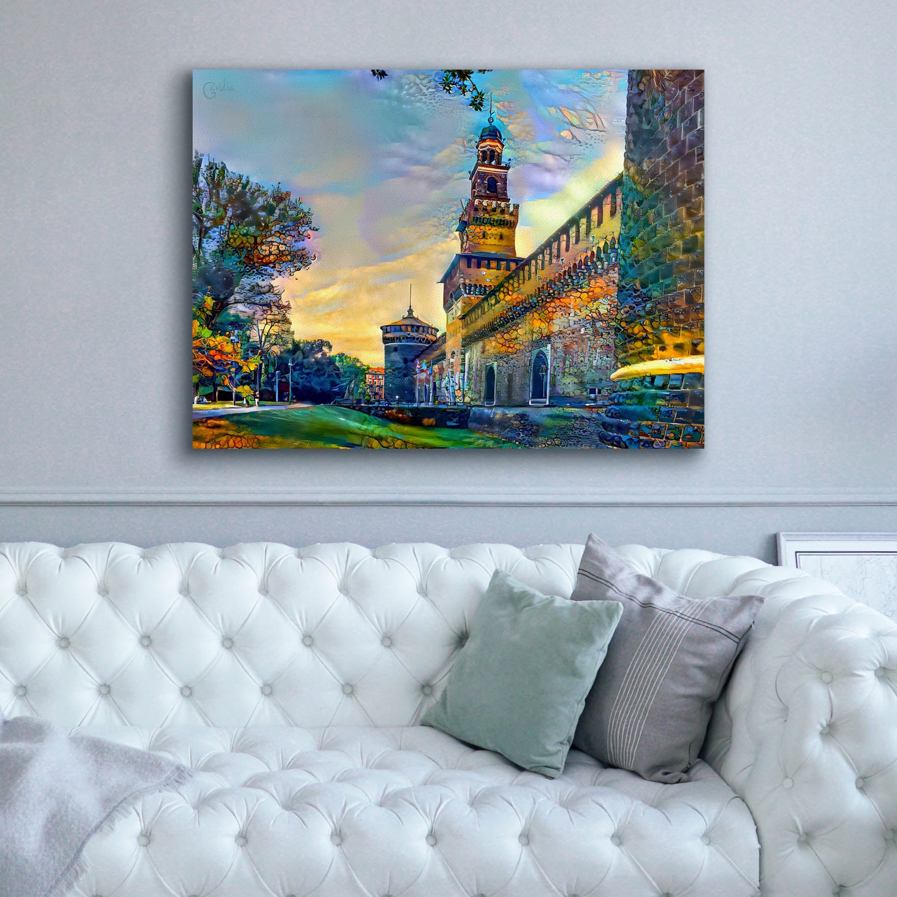 'Milan Italy Castello Sforzesco' by Pedro Gavidia, Canvas Wall Art,54 x 40