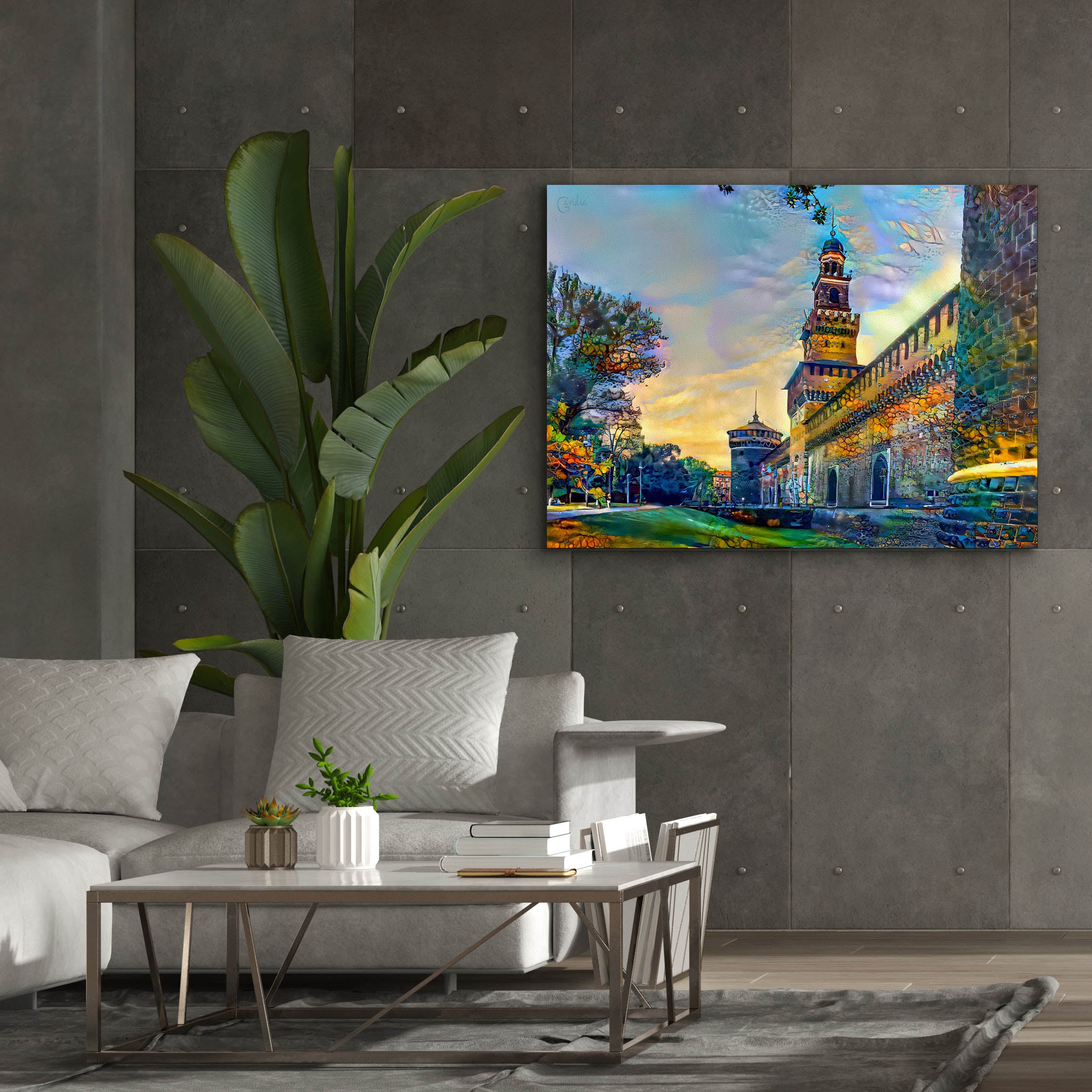 'Milan Italy Castello Sforzesco' by Pedro Gavidia, Canvas Wall Art,54 x 40