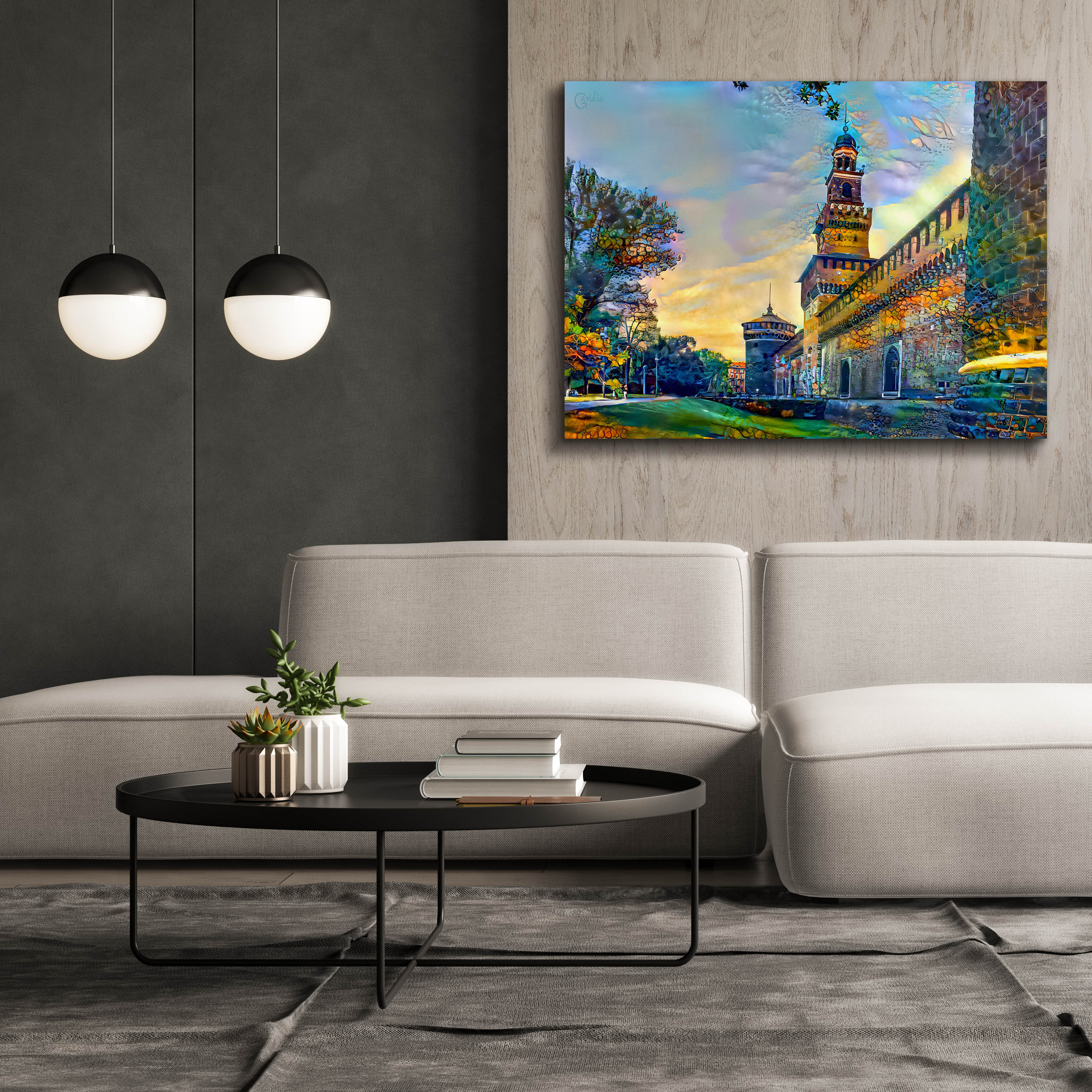 'Milan Italy Castello Sforzesco' by Pedro Gavidia, Canvas Wall Art,54 x 40