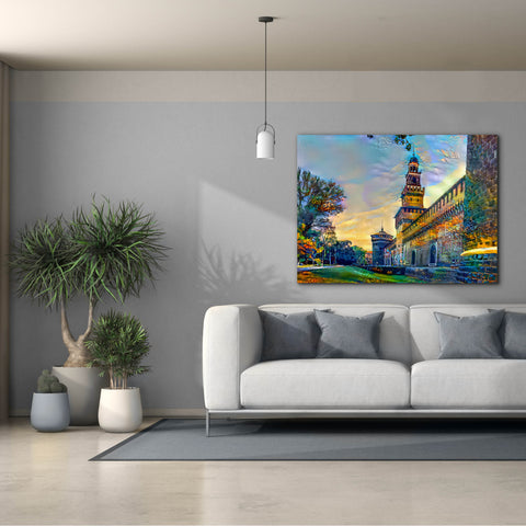 Image of 'Milan Italy Castello Sforzesco' by Pedro Gavidia, Canvas Wall Art,54 x 40