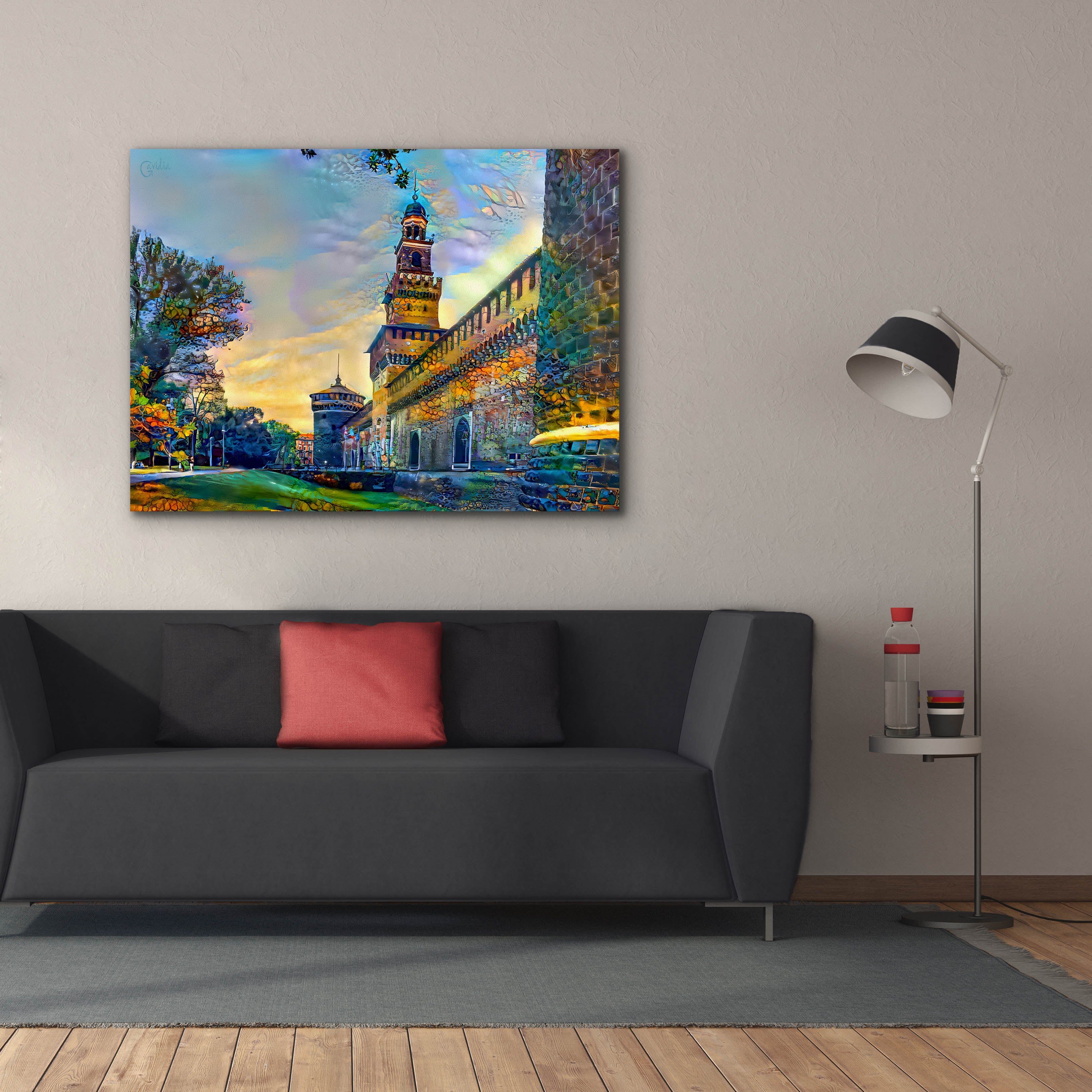 'Milan Italy Castello Sforzesco' by Pedro Gavidia, Canvas Wall Art,54 x 40