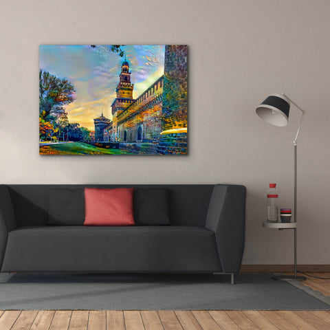 Image of 'Milan Italy Castello Sforzesco' by Pedro Gavidia, Canvas Wall Art,54 x 40