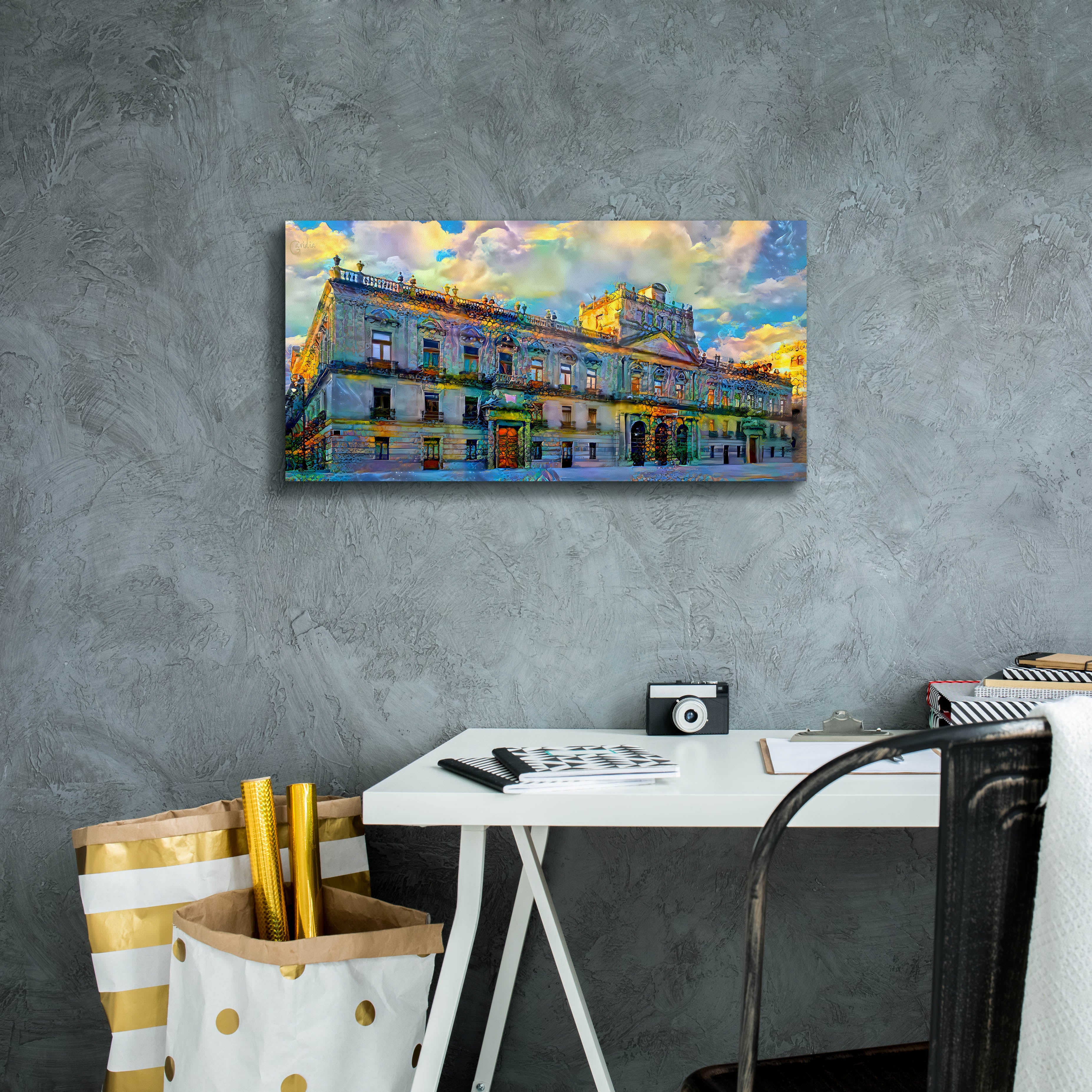 'Mexico City Palace of Mines' by Pedro Gavidia, Canvas Wall Art,24 x 12