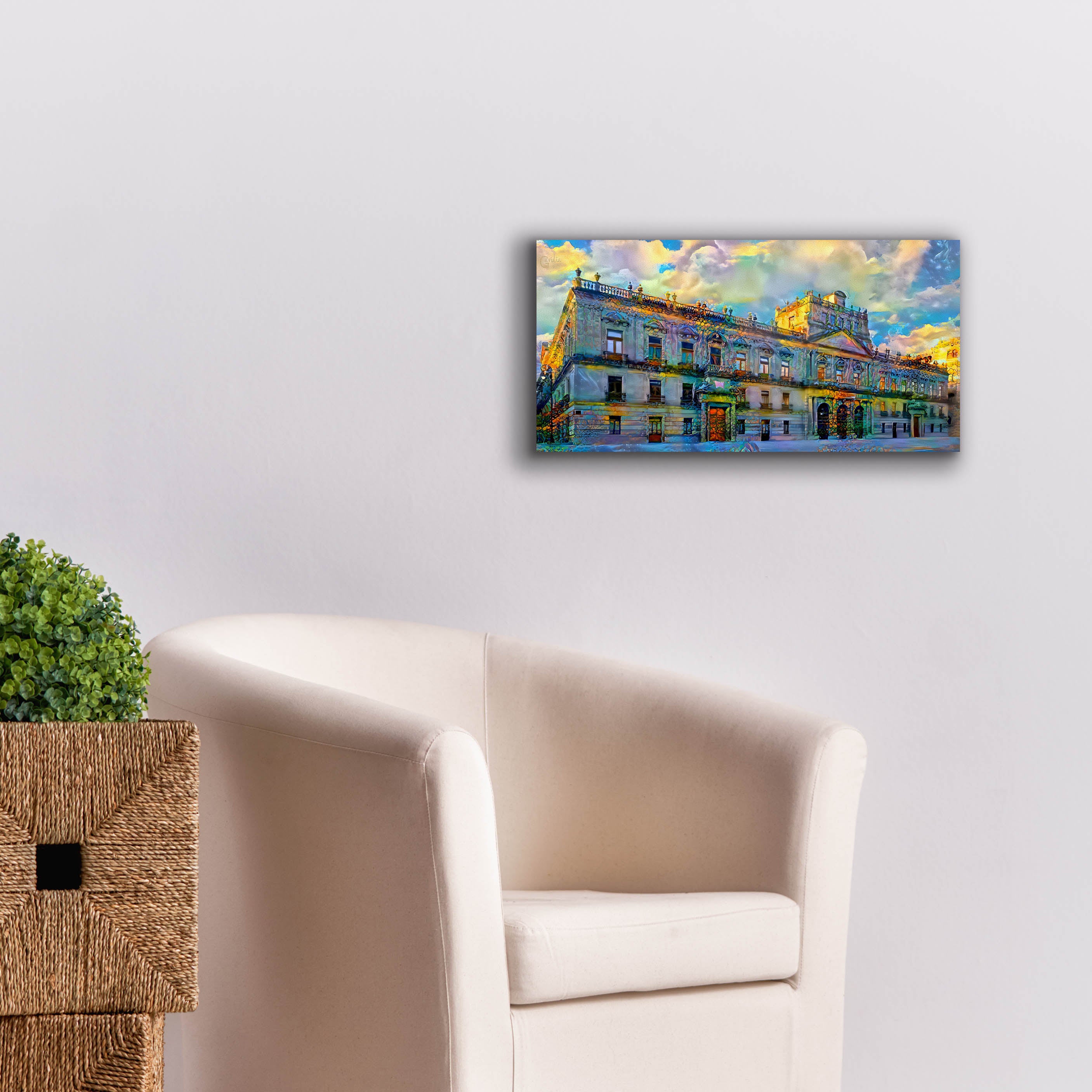 'Mexico City Palace of Mines' by Pedro Gavidia, Canvas Wall Art,24 x 12