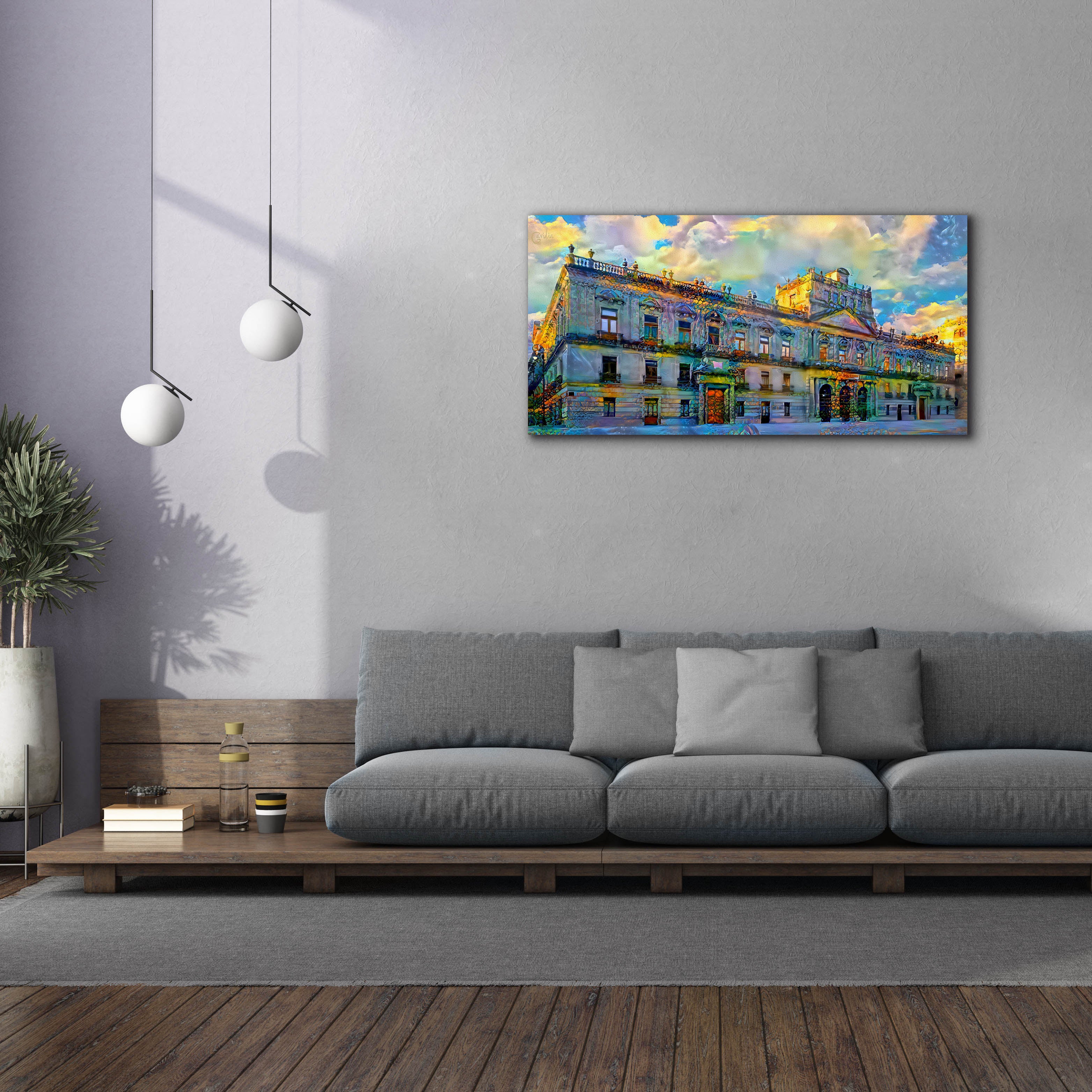 'Mexico City Palace of Mines' by Pedro Gavidia, Canvas Wall Art,60 x 30