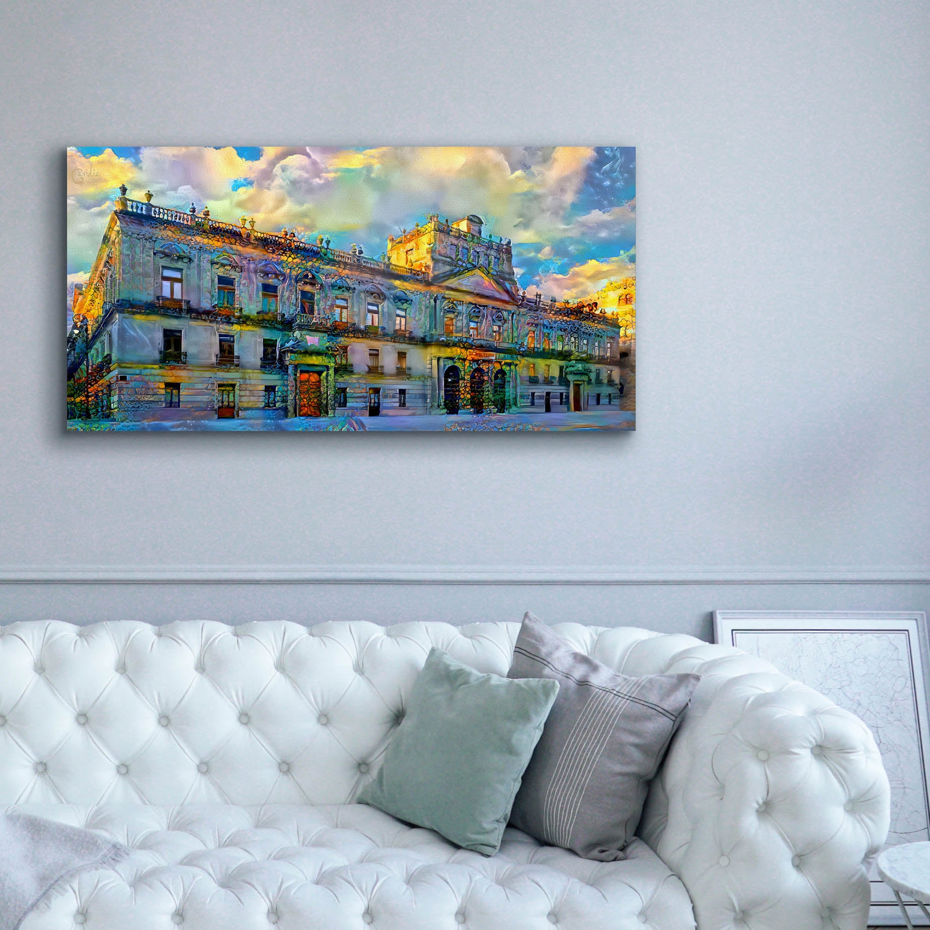 'Mexico City Palace of Mines' by Pedro Gavidia, Canvas Wall Art,60 x 30