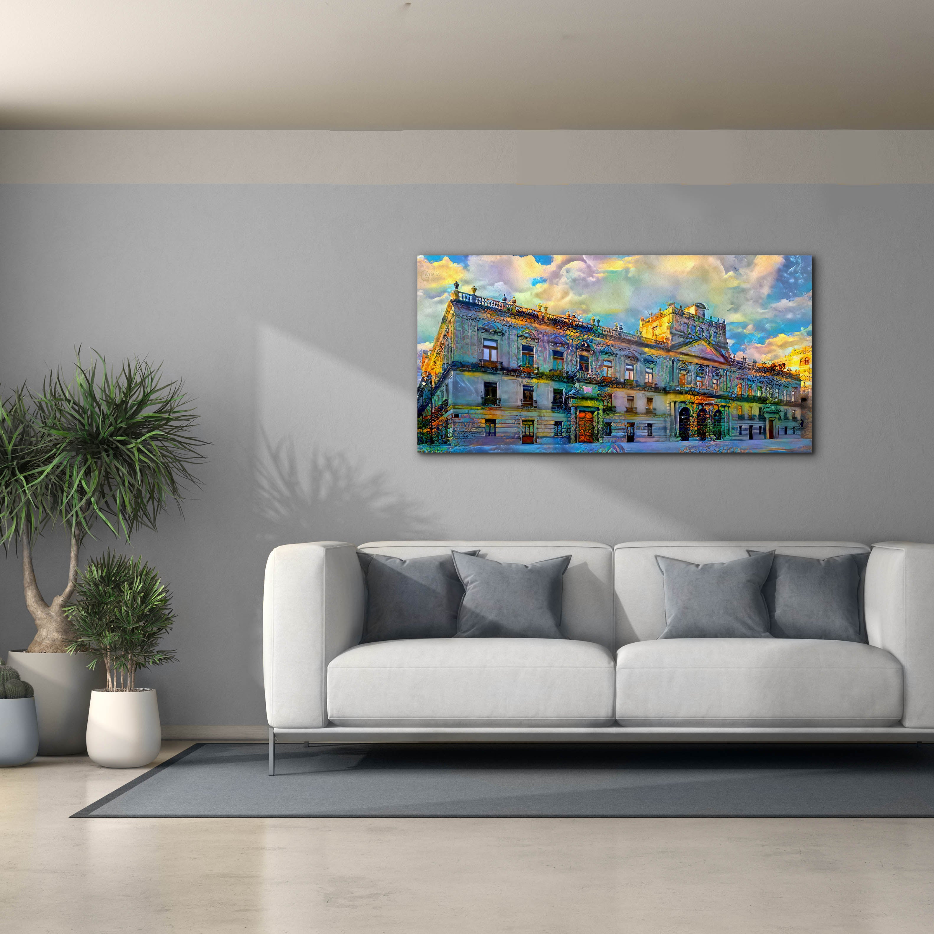 'Mexico City Palace of Mines' by Pedro Gavidia, Canvas Wall Art,60 x 30