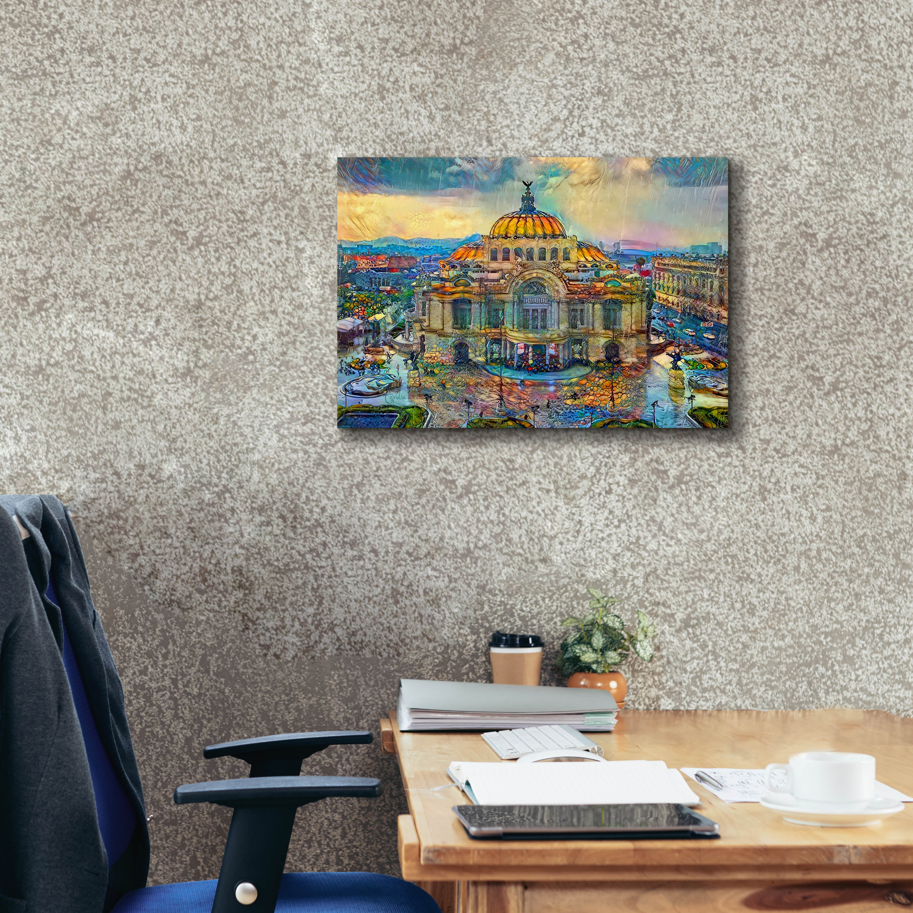 'Mexico City Palace of Fine Arts in the rain' by Pedro Gavidia, Canvas Wall Art,24 x 20