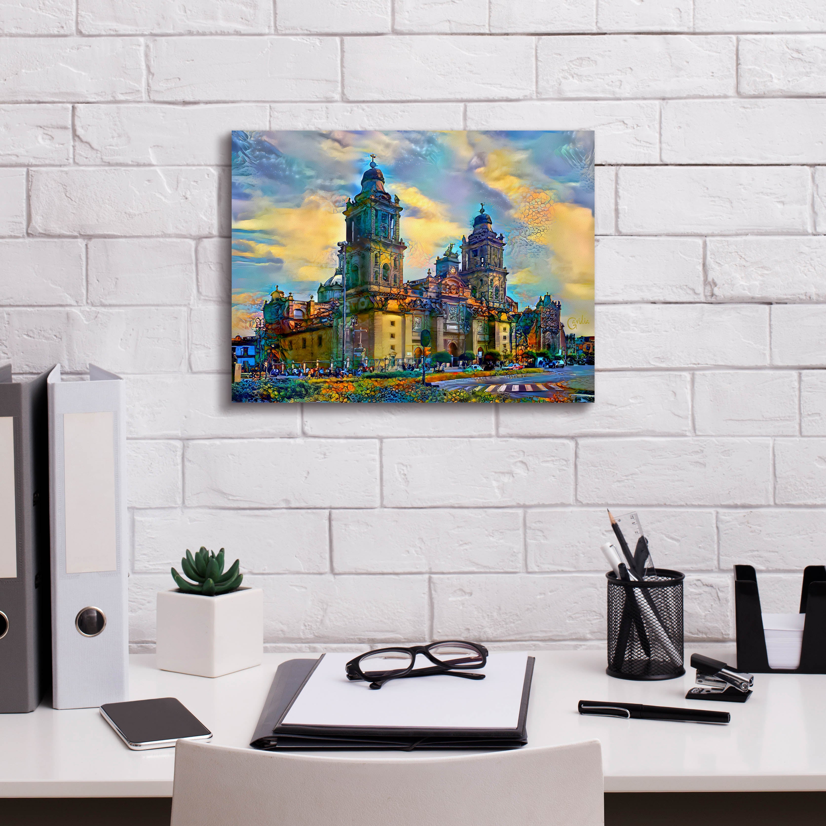 'Mexico City Metropolitan Cathedral' by Pedro Gavidia, Canvas Wall Art,16 x 12