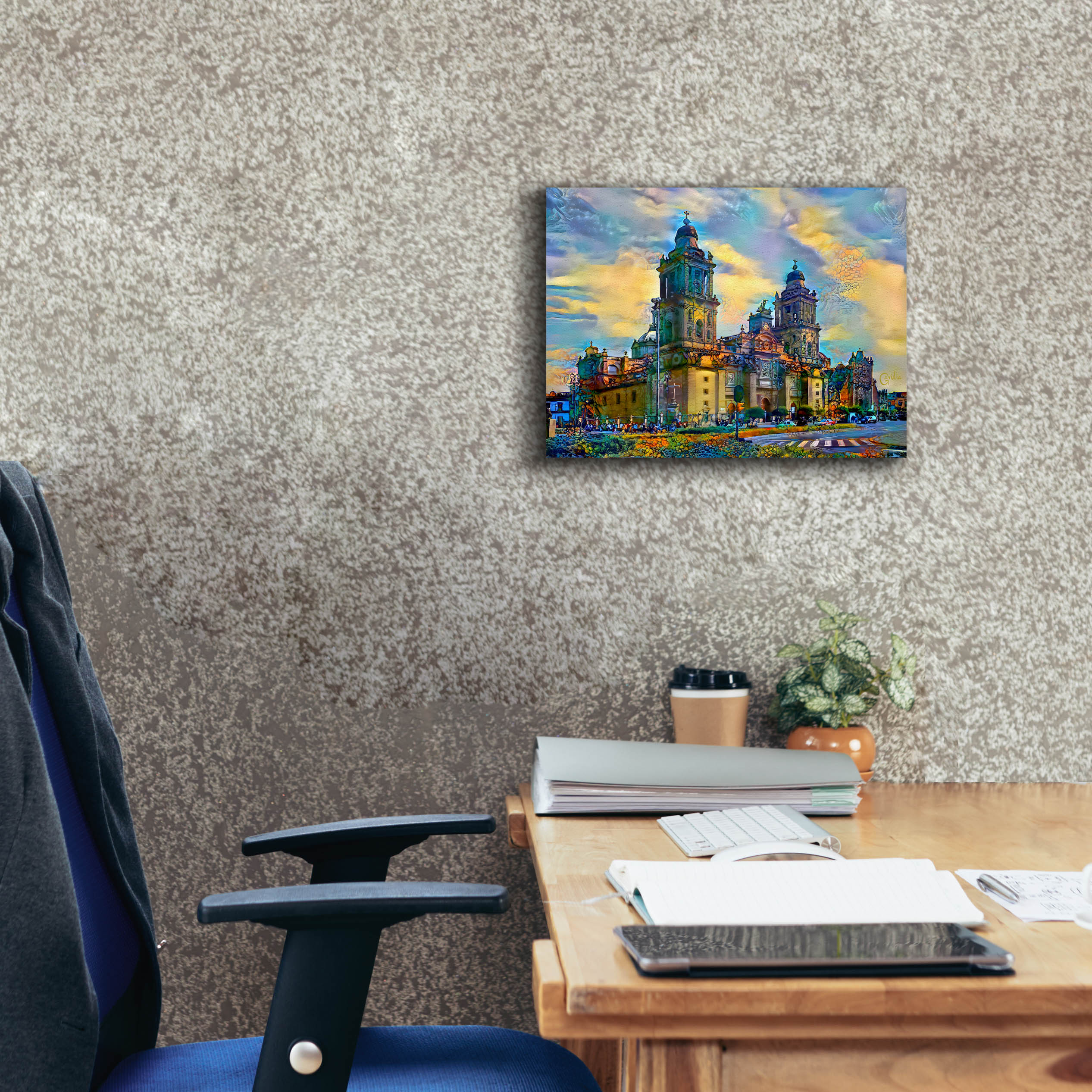 'Mexico City Metropolitan Cathedral' by Pedro Gavidia, Canvas Wall Art,16 x 12