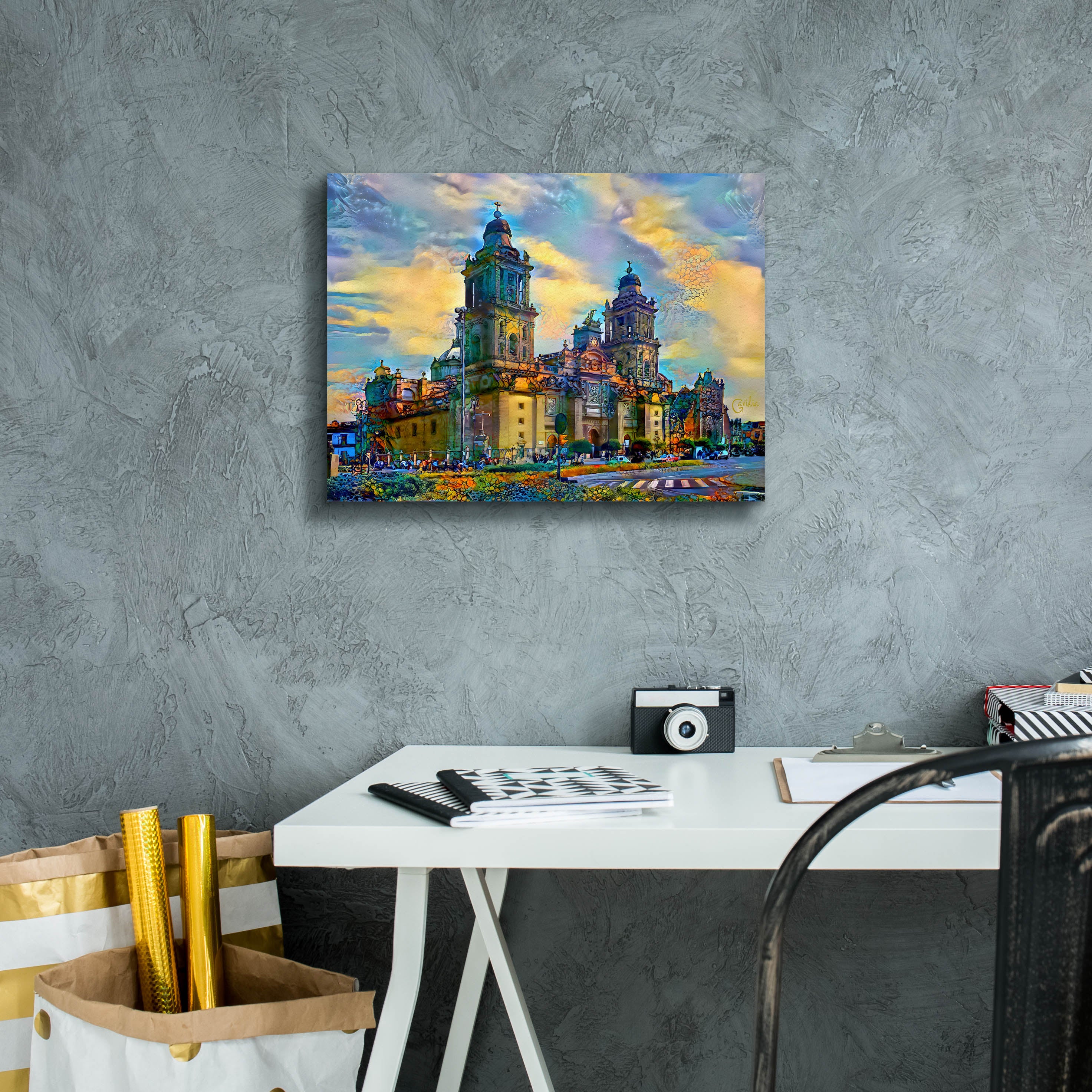 'Mexico City Metropolitan Cathedral' by Pedro Gavidia, Canvas Wall Art,16 x 12