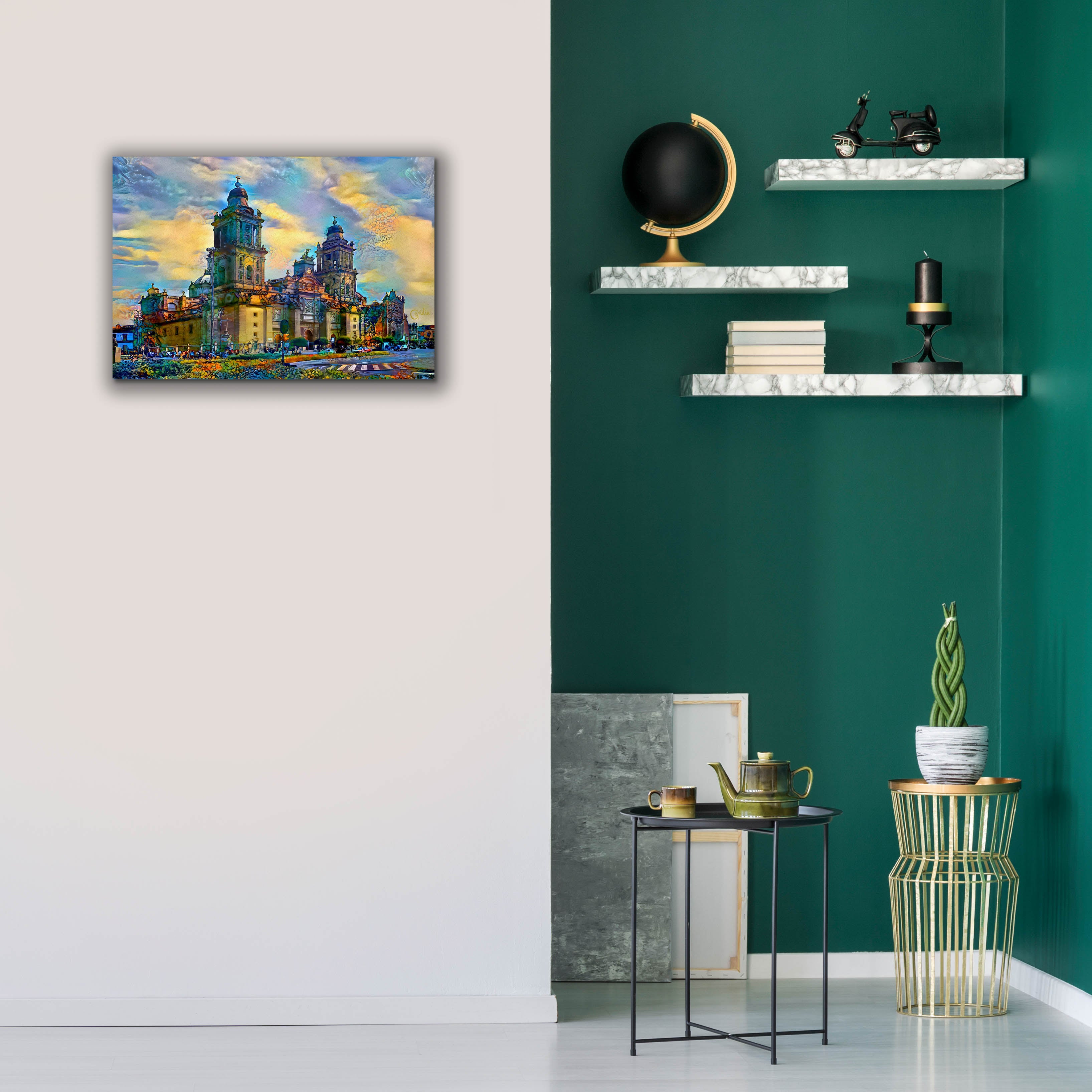 'Mexico City Metropolitan Cathedral' by Pedro Gavidia, Canvas Wall Art,26 x 18