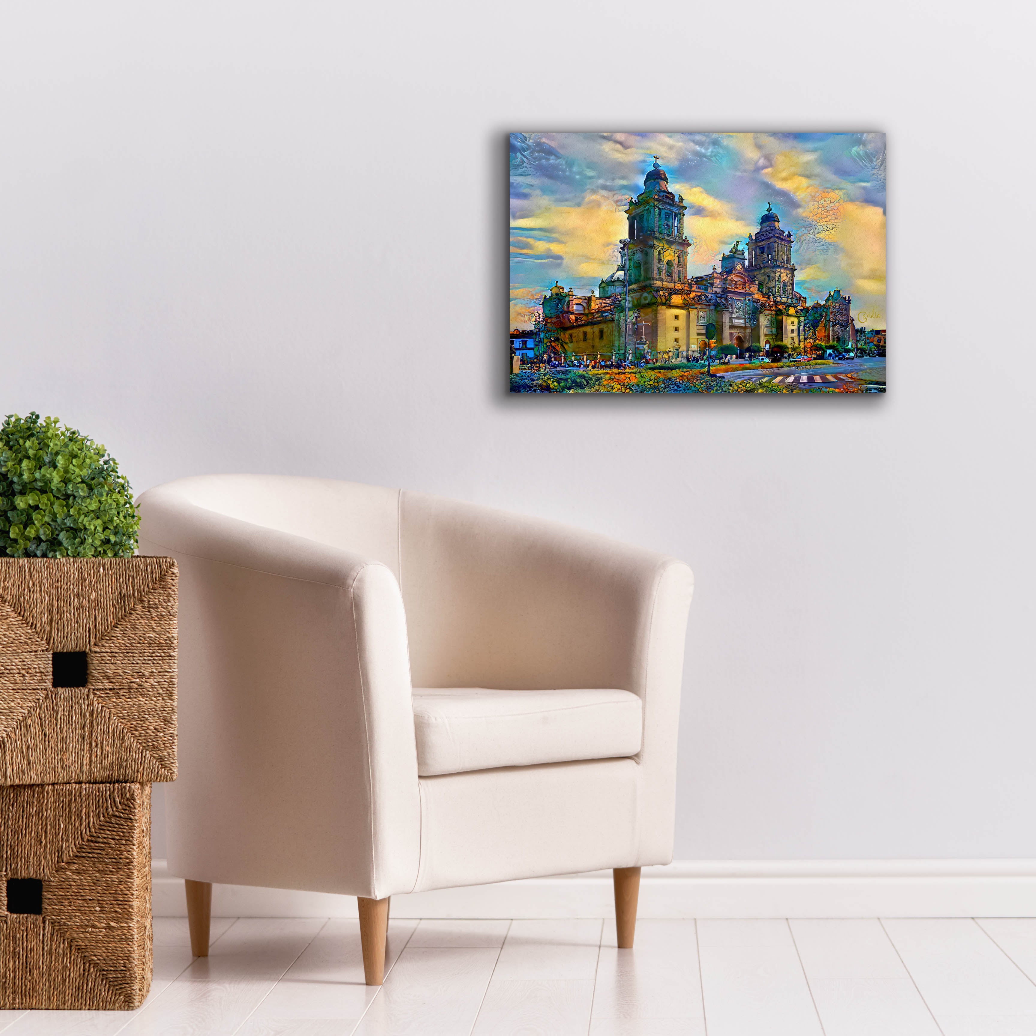 'Mexico City Metropolitan Cathedral' by Pedro Gavidia, Canvas Wall Art,26 x 18