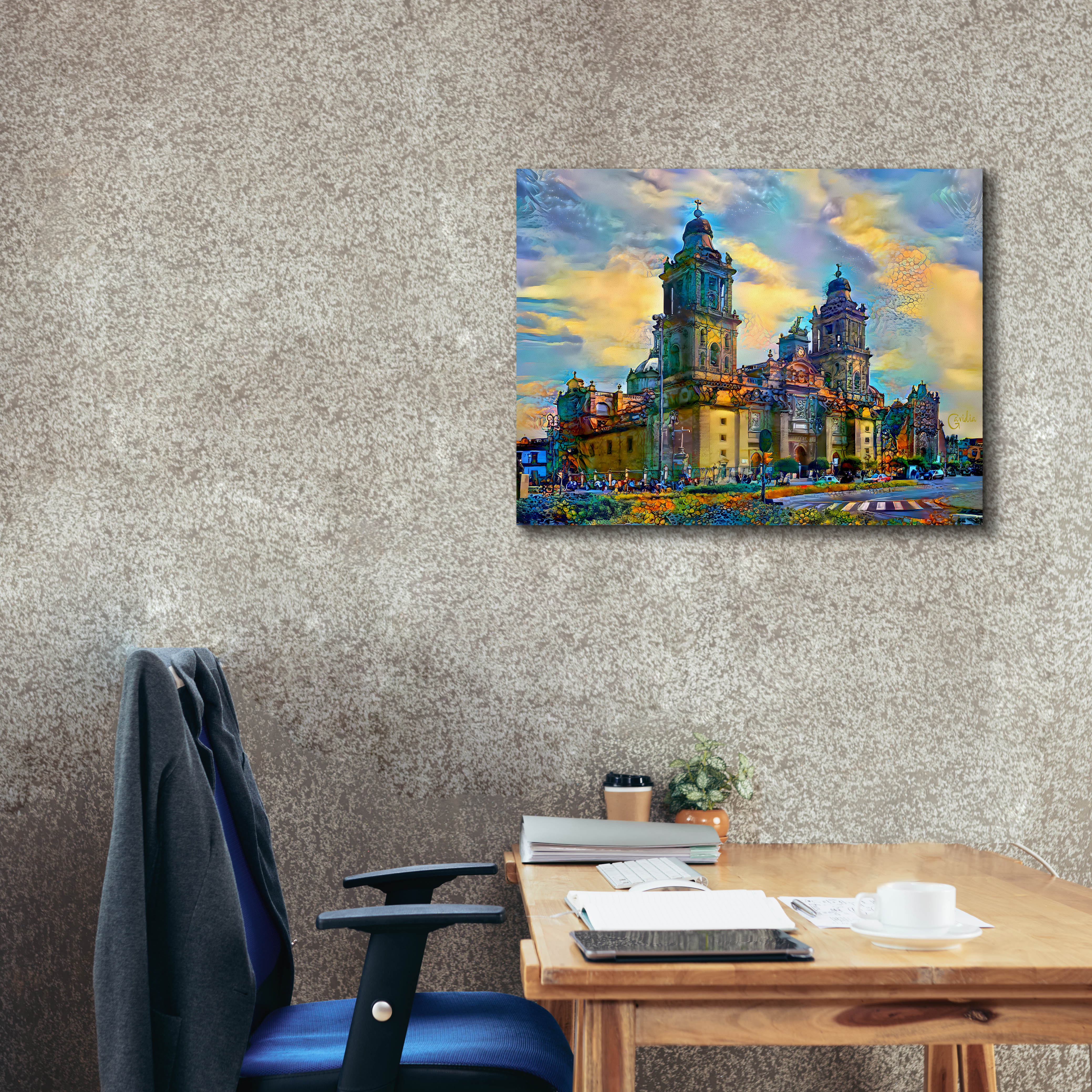 'Mexico City Metropolitan Cathedral' by Pedro Gavidia, Canvas Wall Art,34 x 26