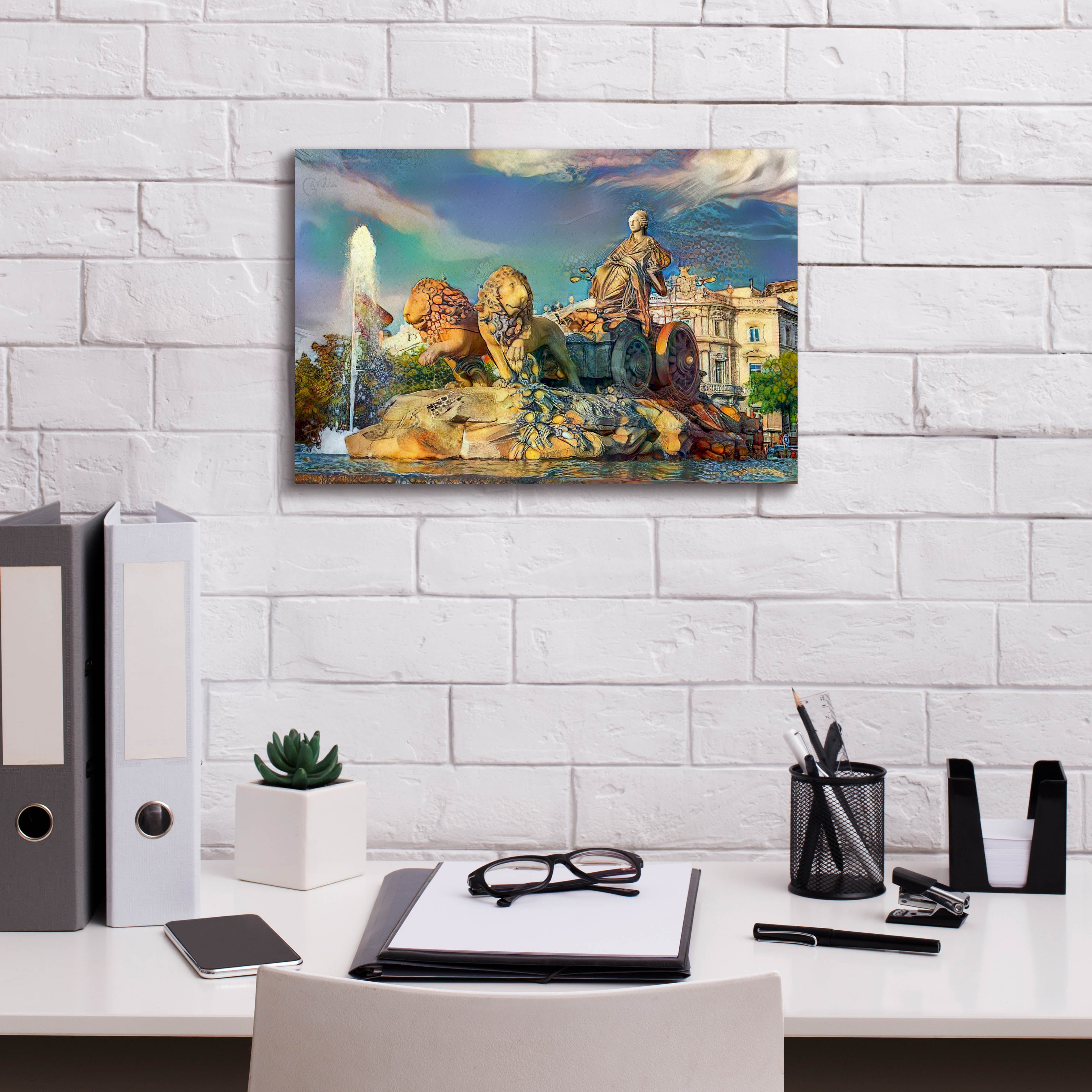 'Madrid Spain Cibeles Fountain' by Pedro Gavidia, Canvas Wall Art,18 x 12