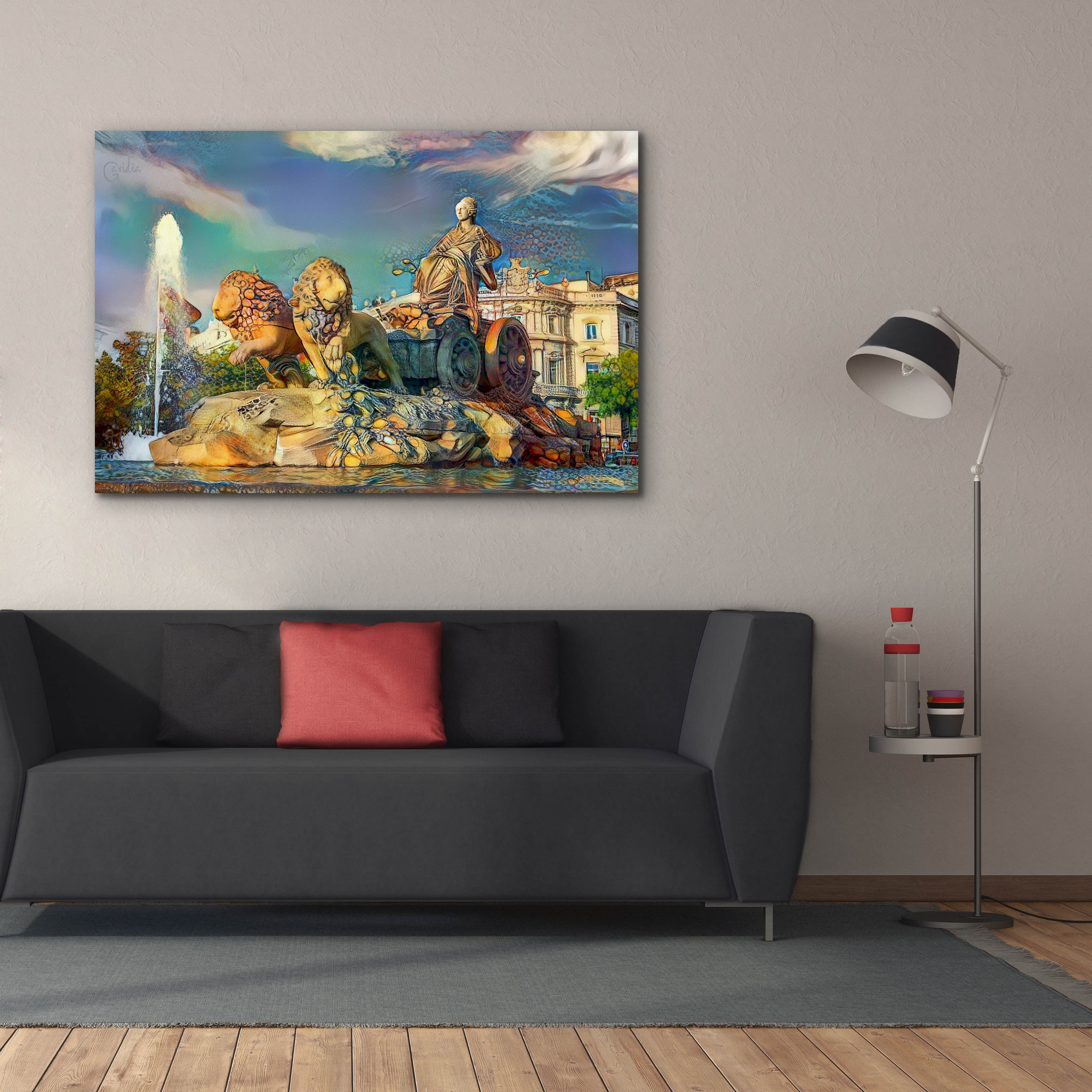 'Madrid Spain Cibeles Fountain' by Pedro Gavidia, Canvas Wall Art,60 x 40