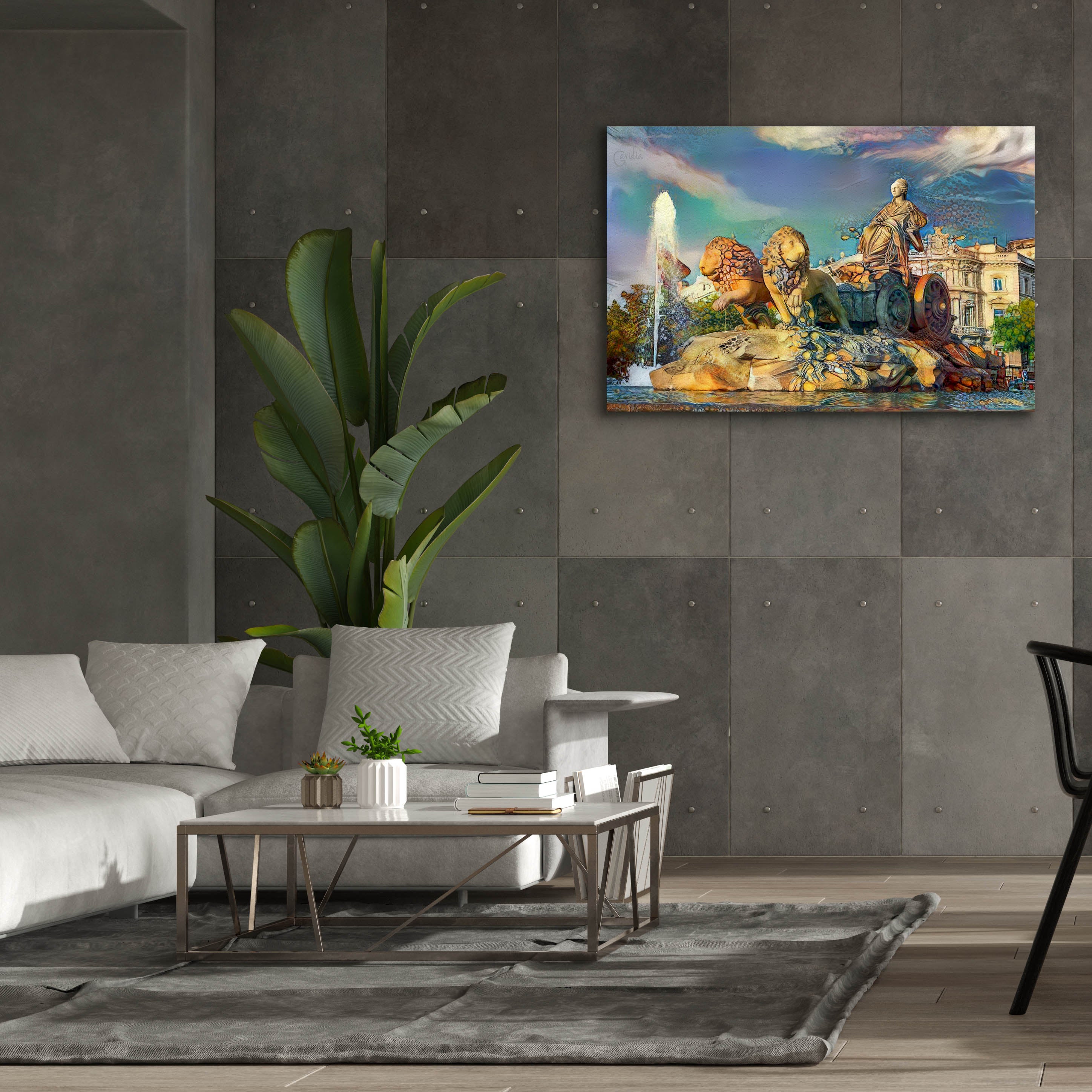 'Madrid Spain Cibeles Fountain' by Pedro Gavidia, Canvas Wall Art,60 x 40