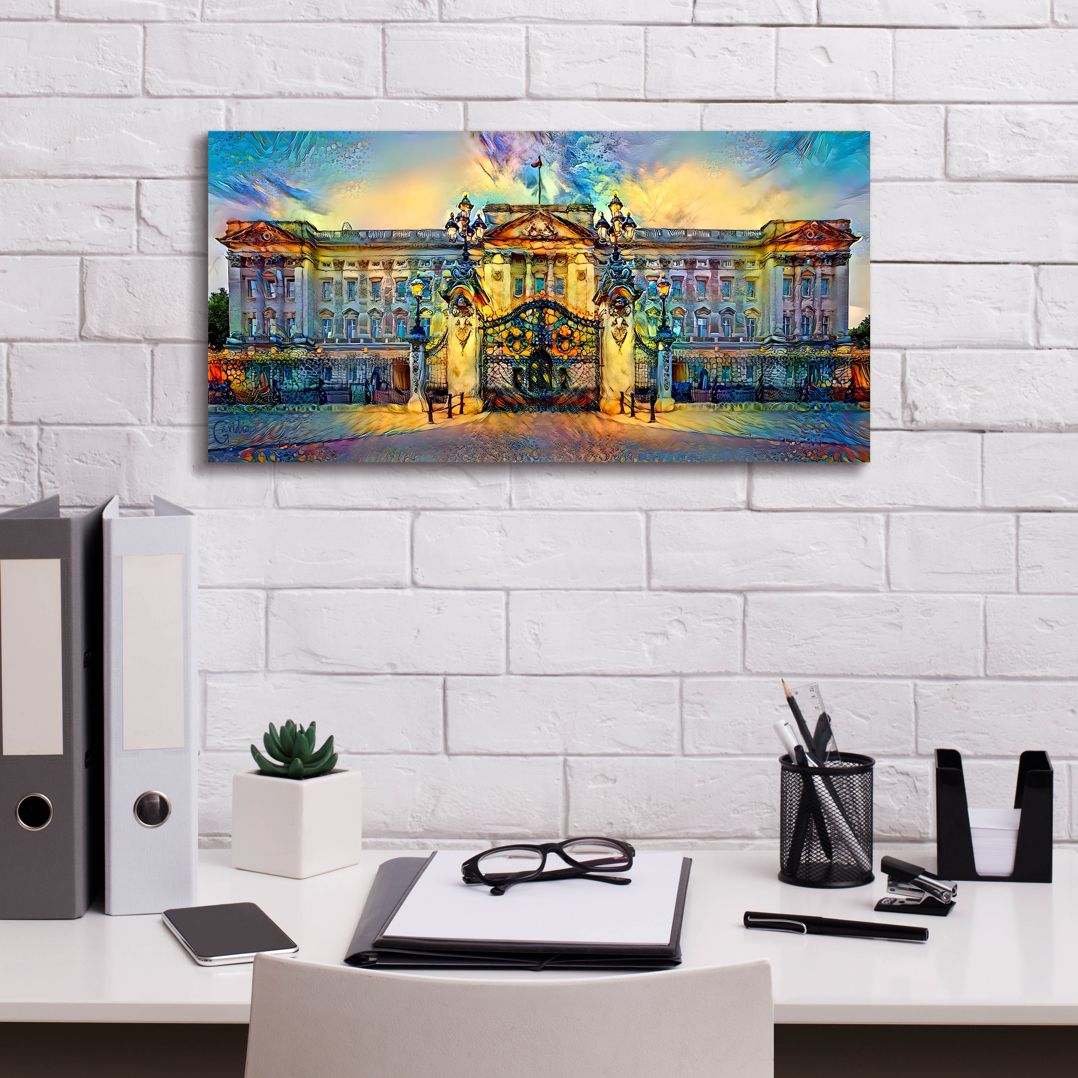 'London England Buckingham Palace' by Pedro Gavidia, Canvas Wall Art,24 x 12