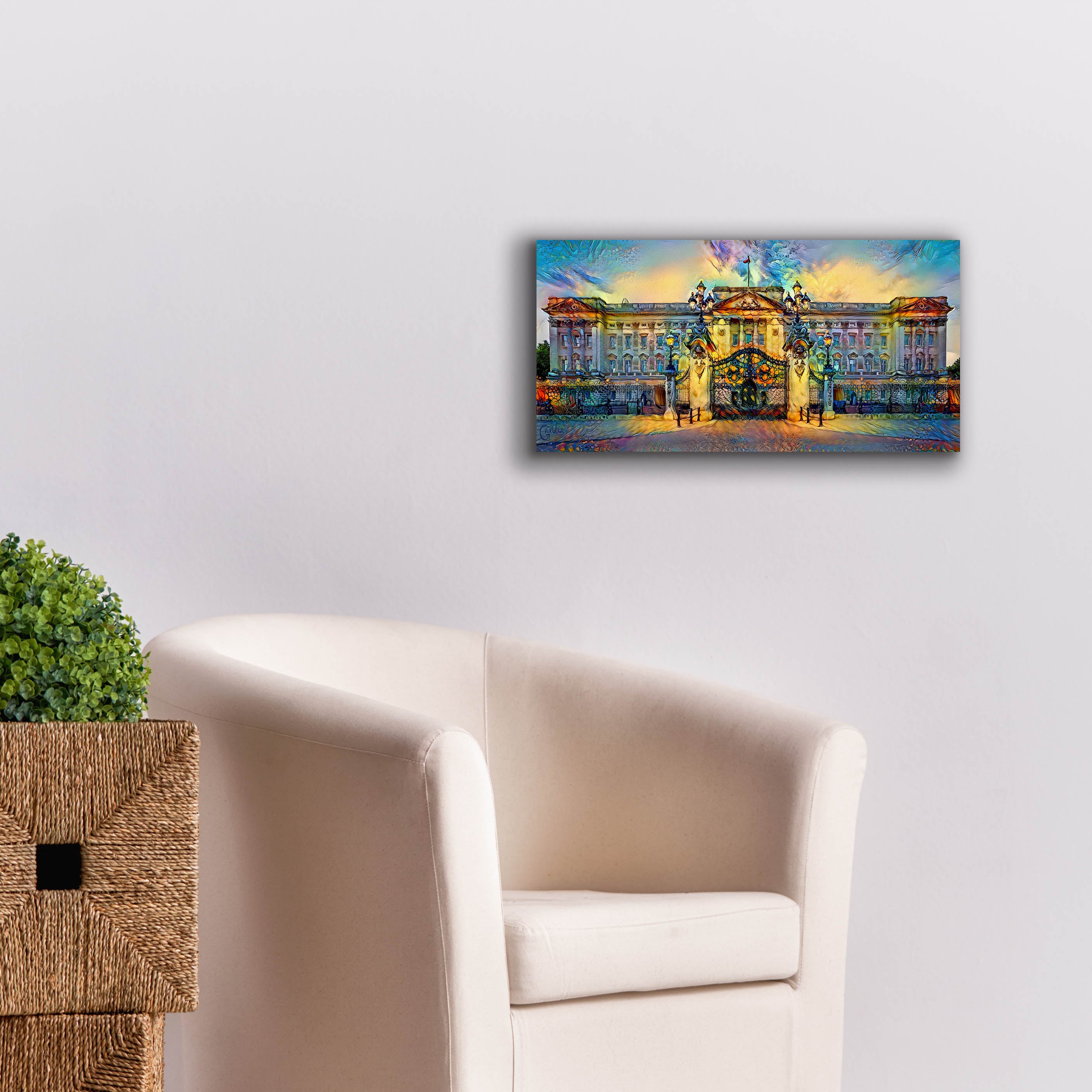 'London England Buckingham Palace' by Pedro Gavidia, Canvas Wall Art,24 x 12