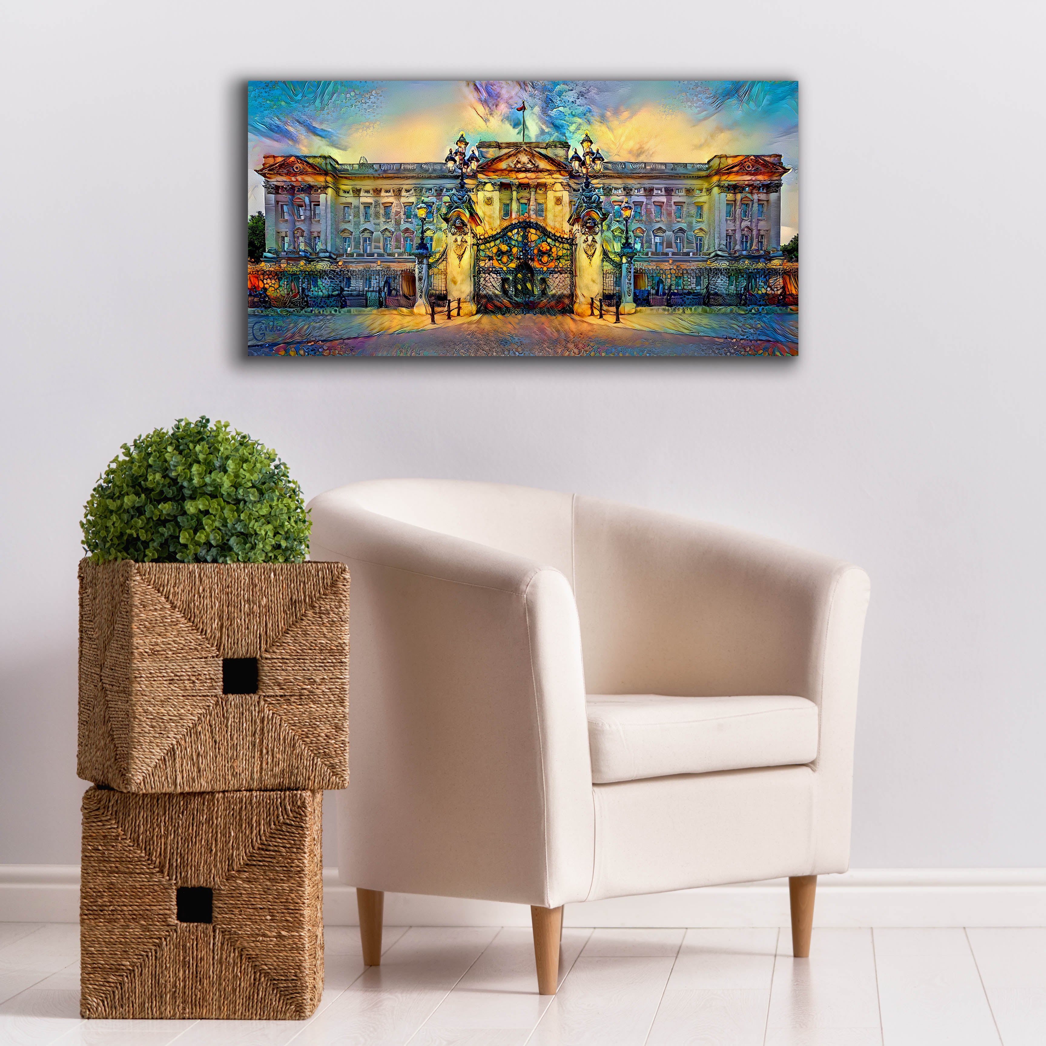 'London England Buckingham Palace' by Pedro Gavidia, Canvas Wall Art,40 x 20