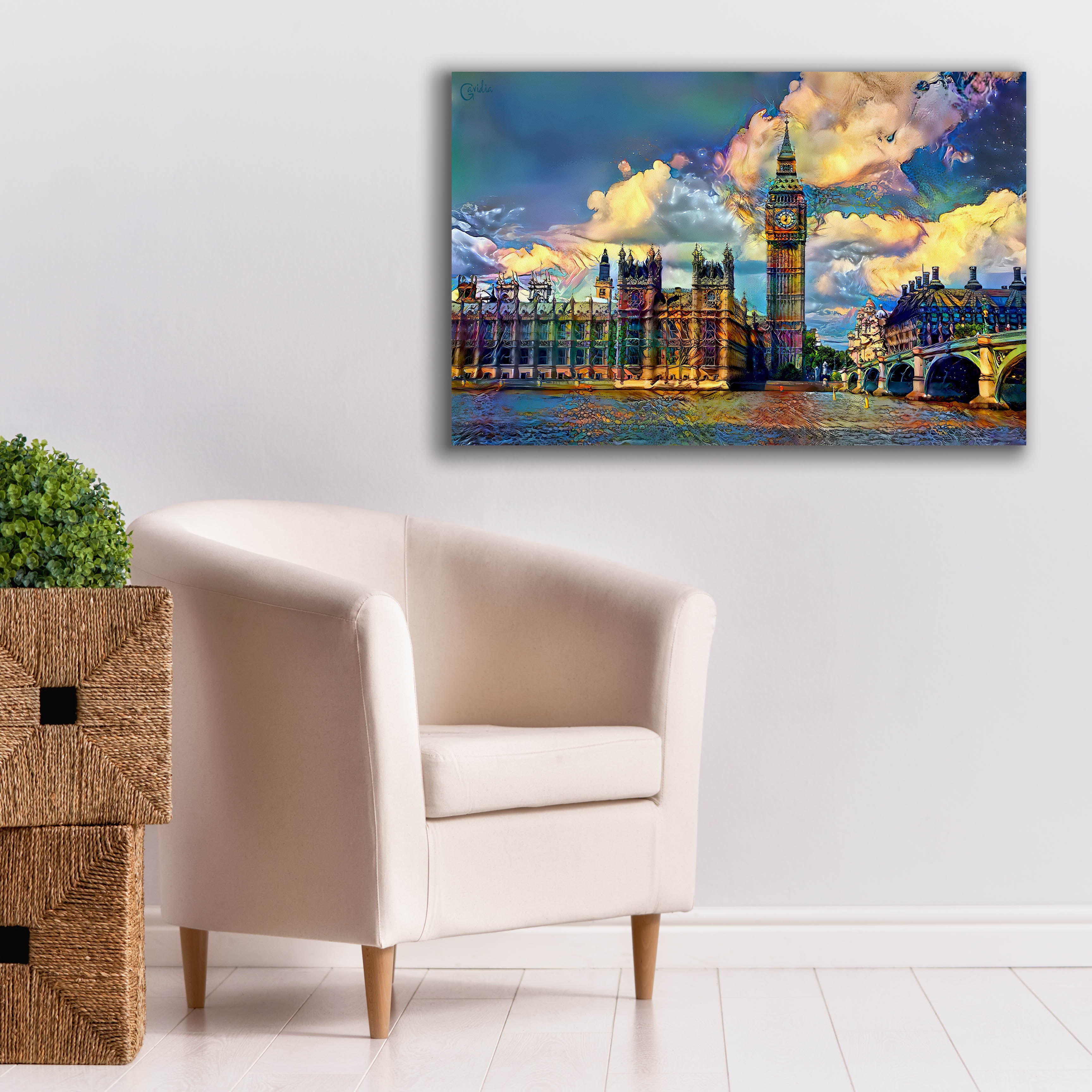 'London England Big Ben and Parliament' by Pedro Gavidia, Canvas Wall Art,40 x 26