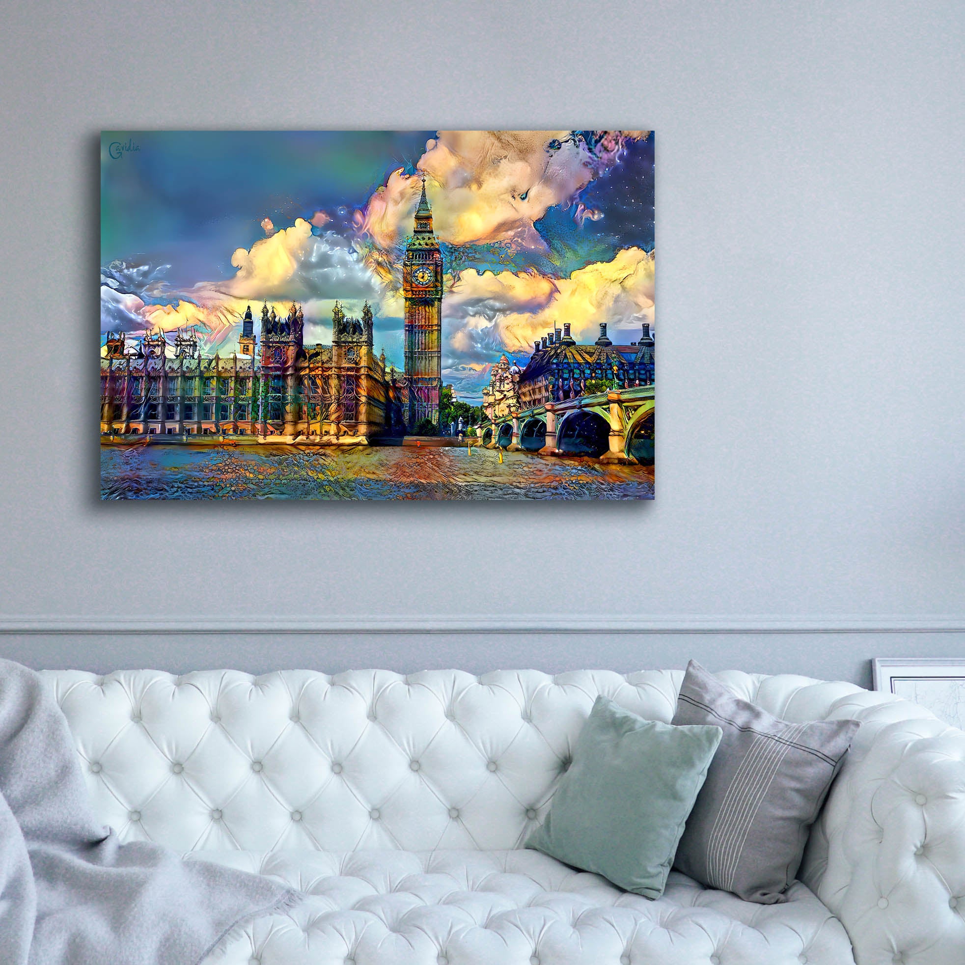 'London England Big Ben and Parliament' by Pedro Gavidia, Canvas Wall Art,60 x 40