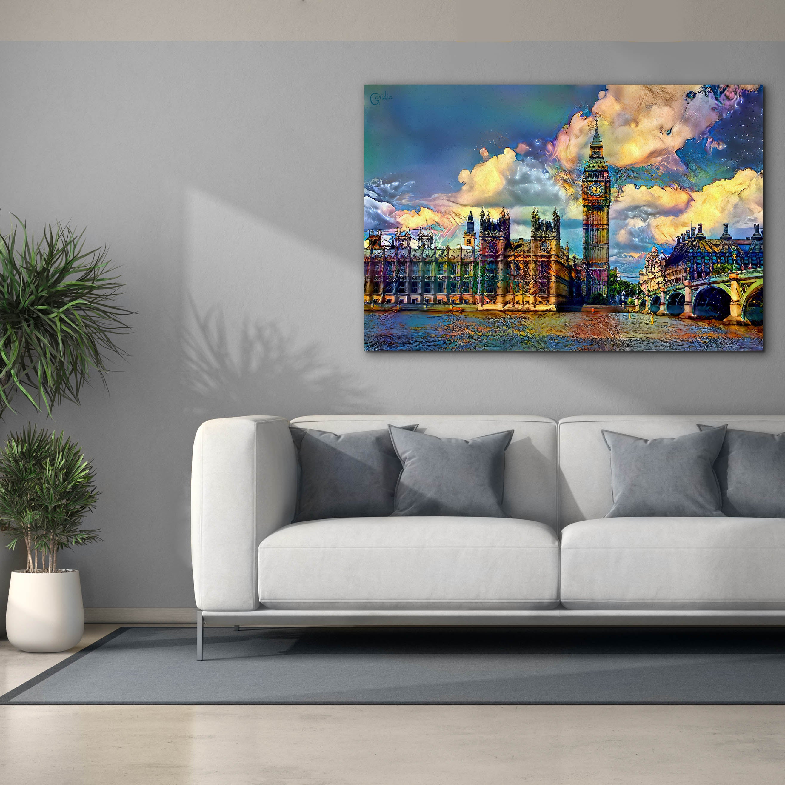 'London England Big Ben and Parliament' by Pedro Gavidia, Canvas Wall Art,60 x 40