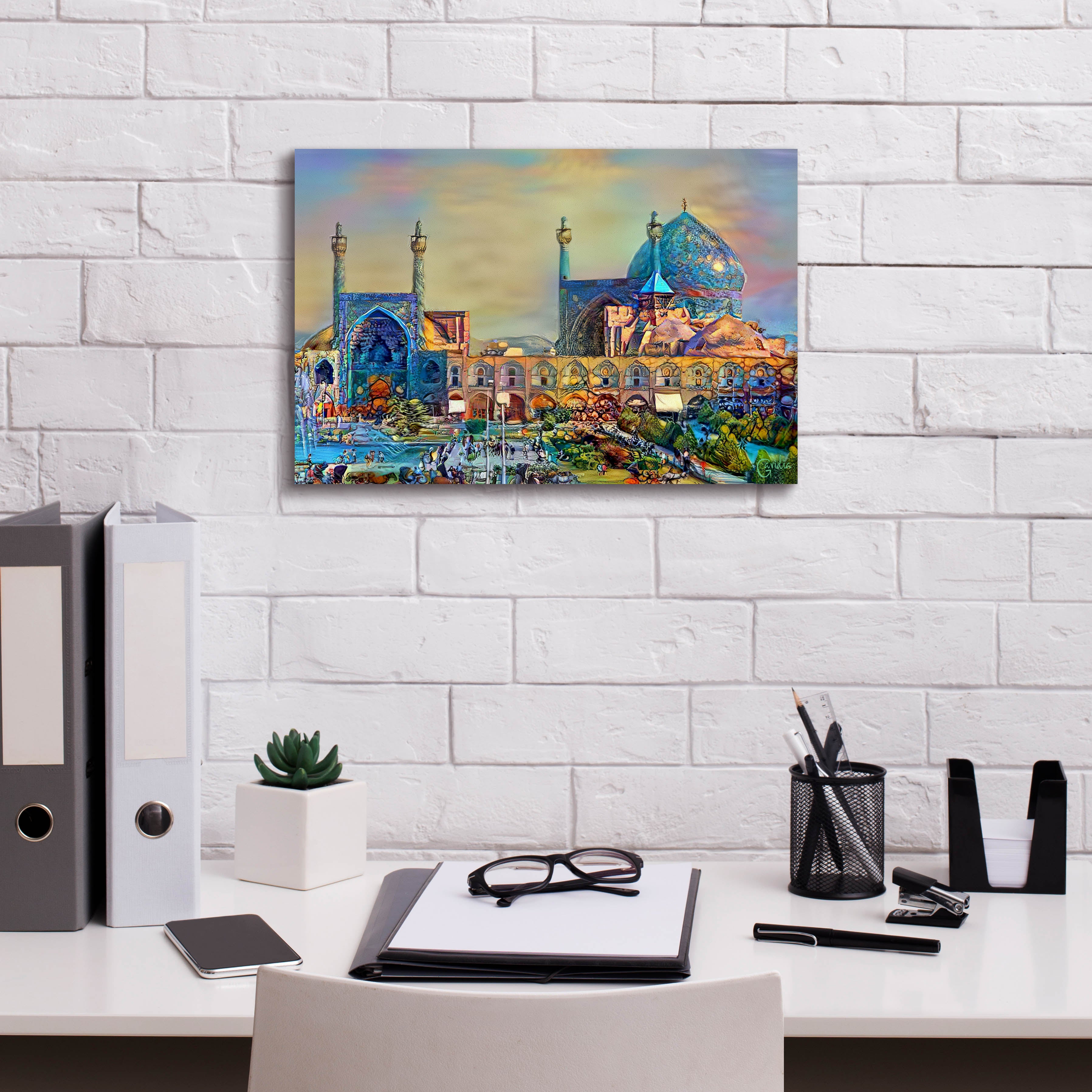 'Isfahan Iran Imam Khomeini Mosque' by Pedro Gavidia, Canvas Wall Art,18 x 12