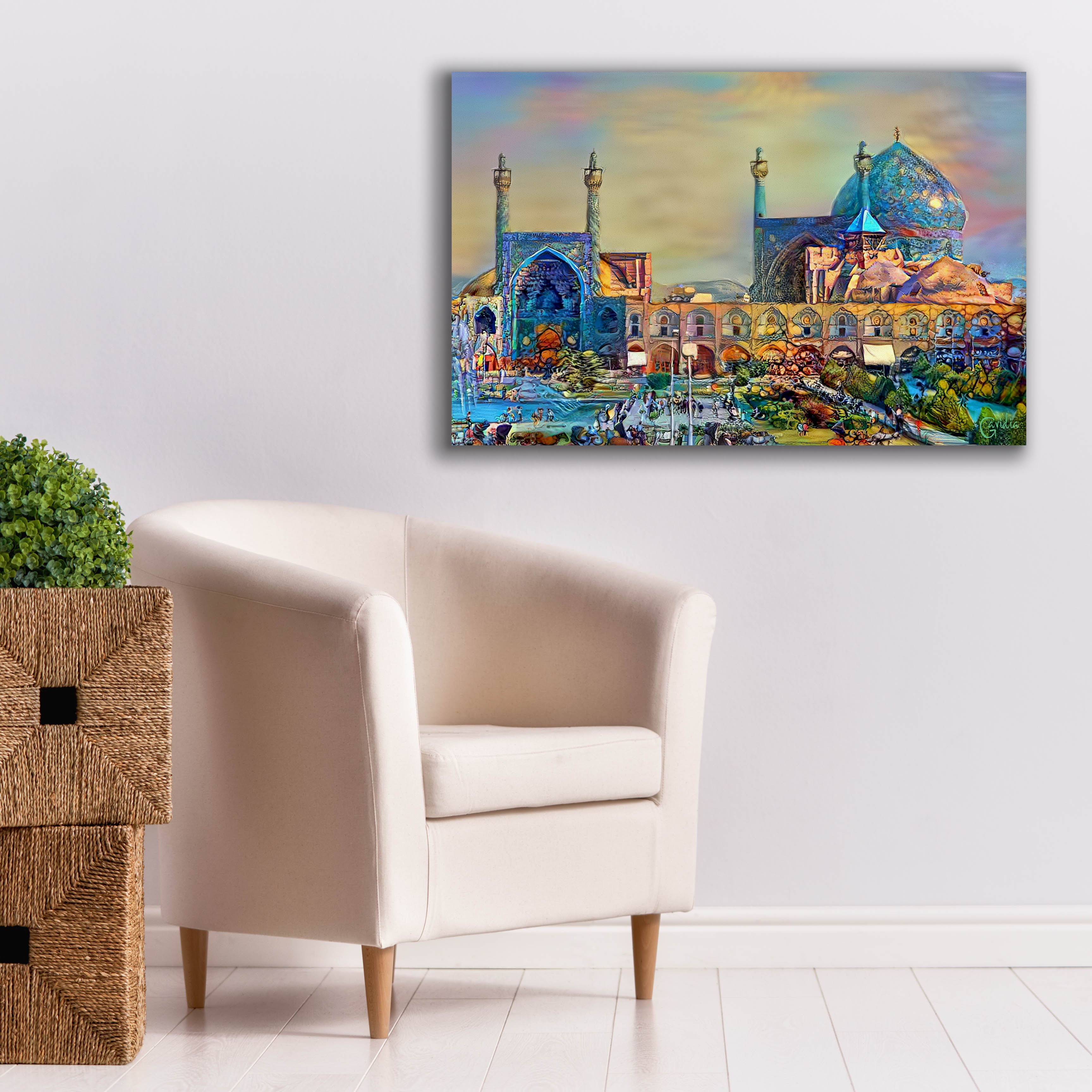 'Isfahan Iran Imam Khomeini Mosque' by Pedro Gavidia, Canvas Wall Art,40 x 26