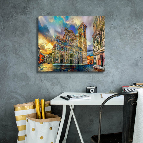 Image of 'Florence Italy Cathedral of Saint Mary of the Flower 2' by Pedro Gavidia, Canvas Wall Art,24 x 20