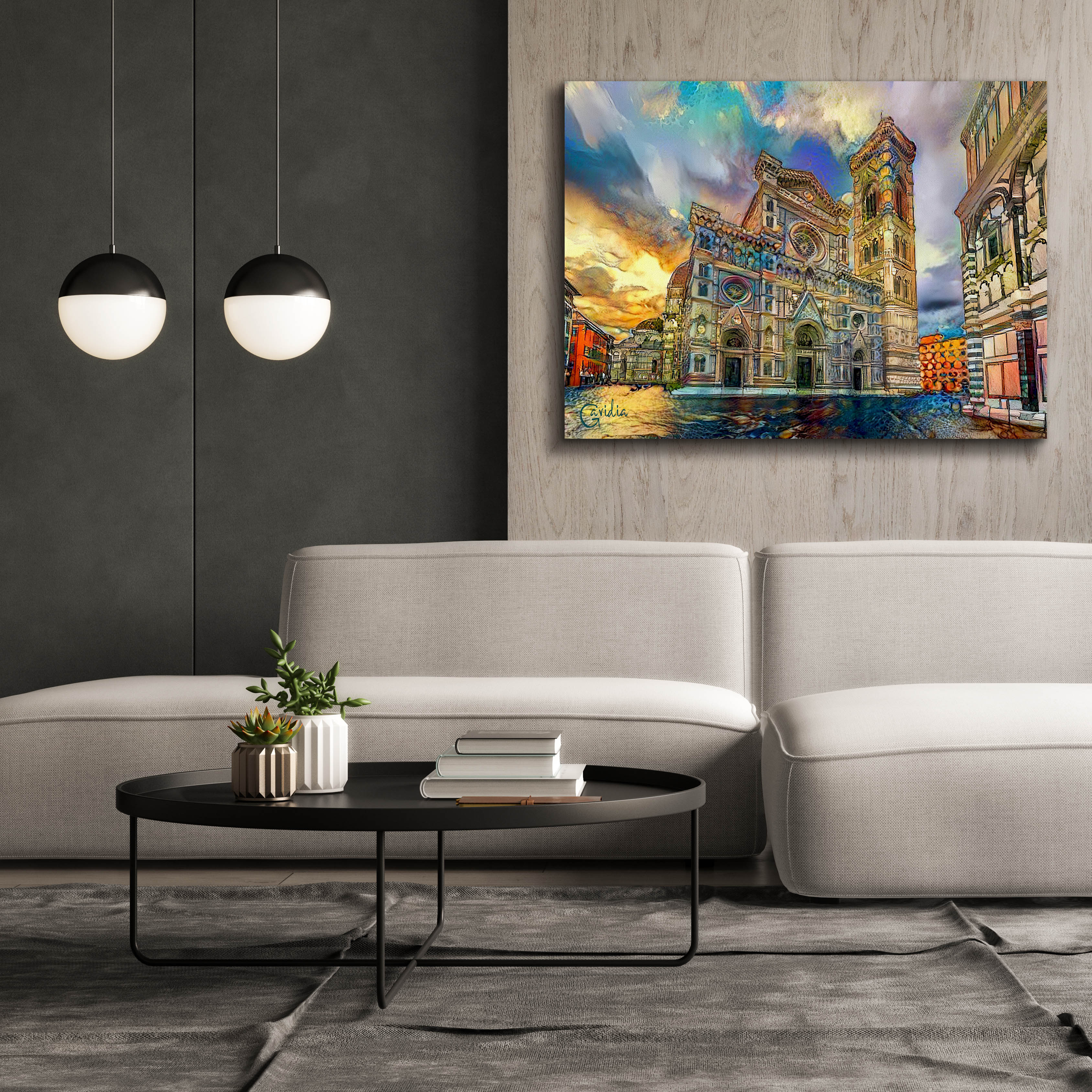 'Florence Italy Cathedral of Saint Mary of the Flower 2' by Pedro Gavidia, Canvas Wall Art,54 x 40