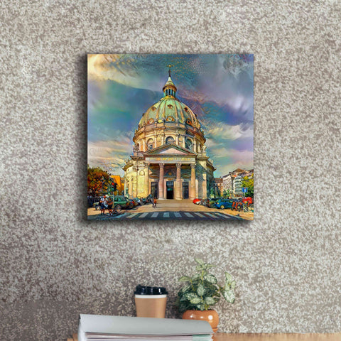 Image of 'Copenhagen Denmark Frederiks Church' by Pedro Gavidia, Canvas Wall Art,18 x 18