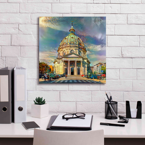 Image of 'Copenhagen Denmark Frederiks Church' by Pedro Gavidia, Canvas Wall Art,18 x 18