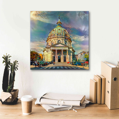 Image of 'Copenhagen Denmark Frederiks Church' by Pedro Gavidia, Canvas Wall Art,18 x 18