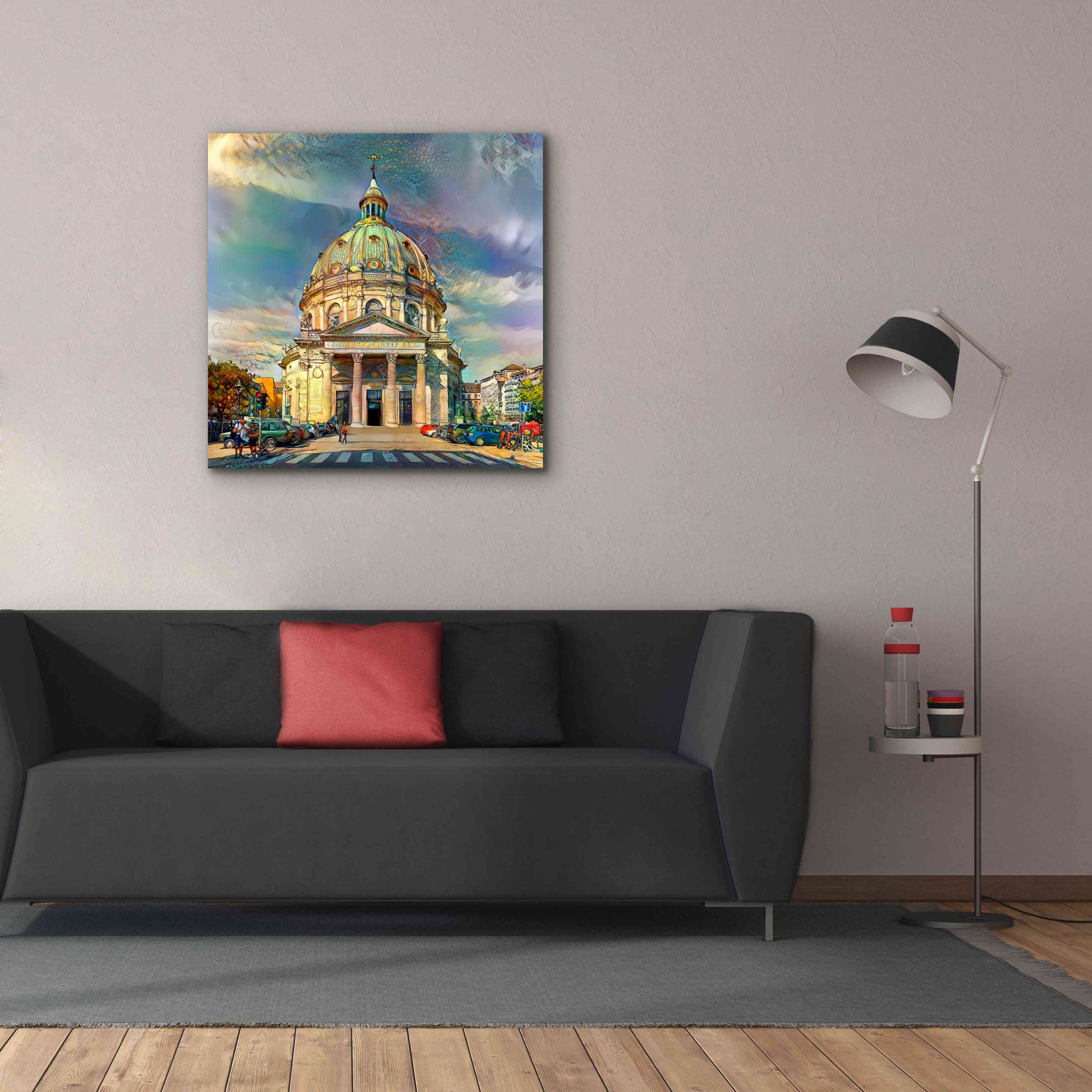 'Copenhagen Denmark Frederiks Church' by Pedro Gavidia, Canvas Wall Art,37 x 37