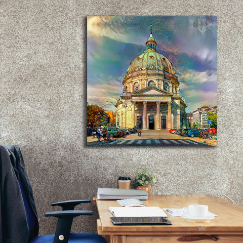 Image of 'Copenhagen Denmark Frederiks Church' by Pedro Gavidia, Canvas Wall Art,37 x 37