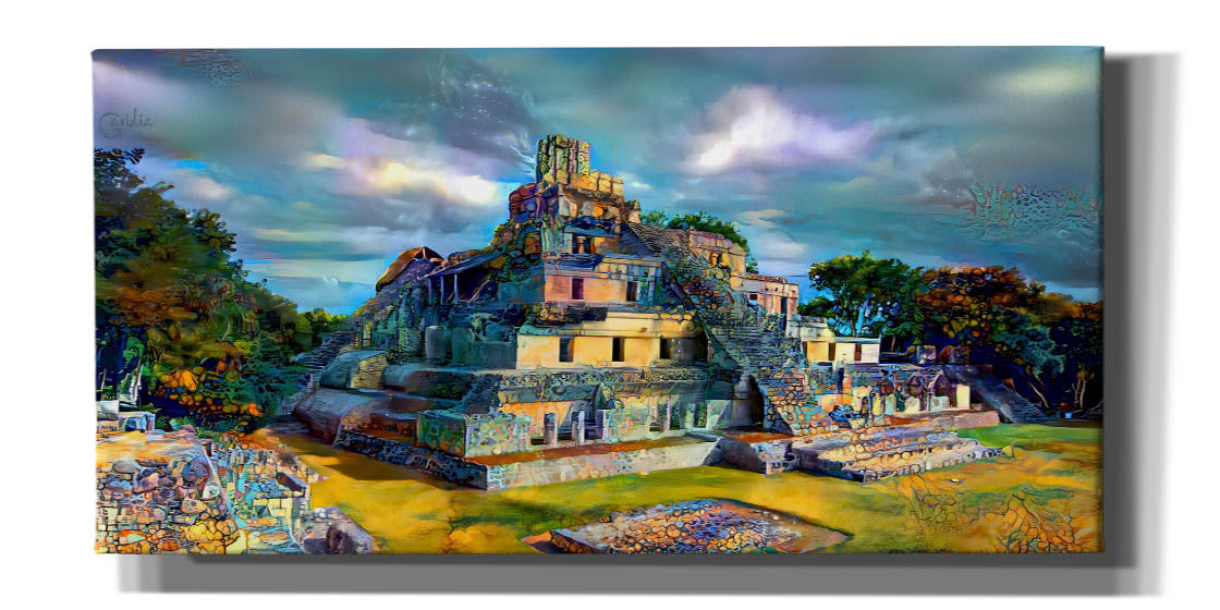 'Campeche Mexico Edzna Pyramid' by Pedro Gavidia, Canvas Wall Art