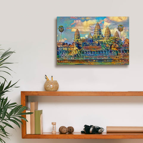 Image of 'Cambodia Angkor Wat' by Pedro Gavidia, Canvas Wall Art,18 x 12