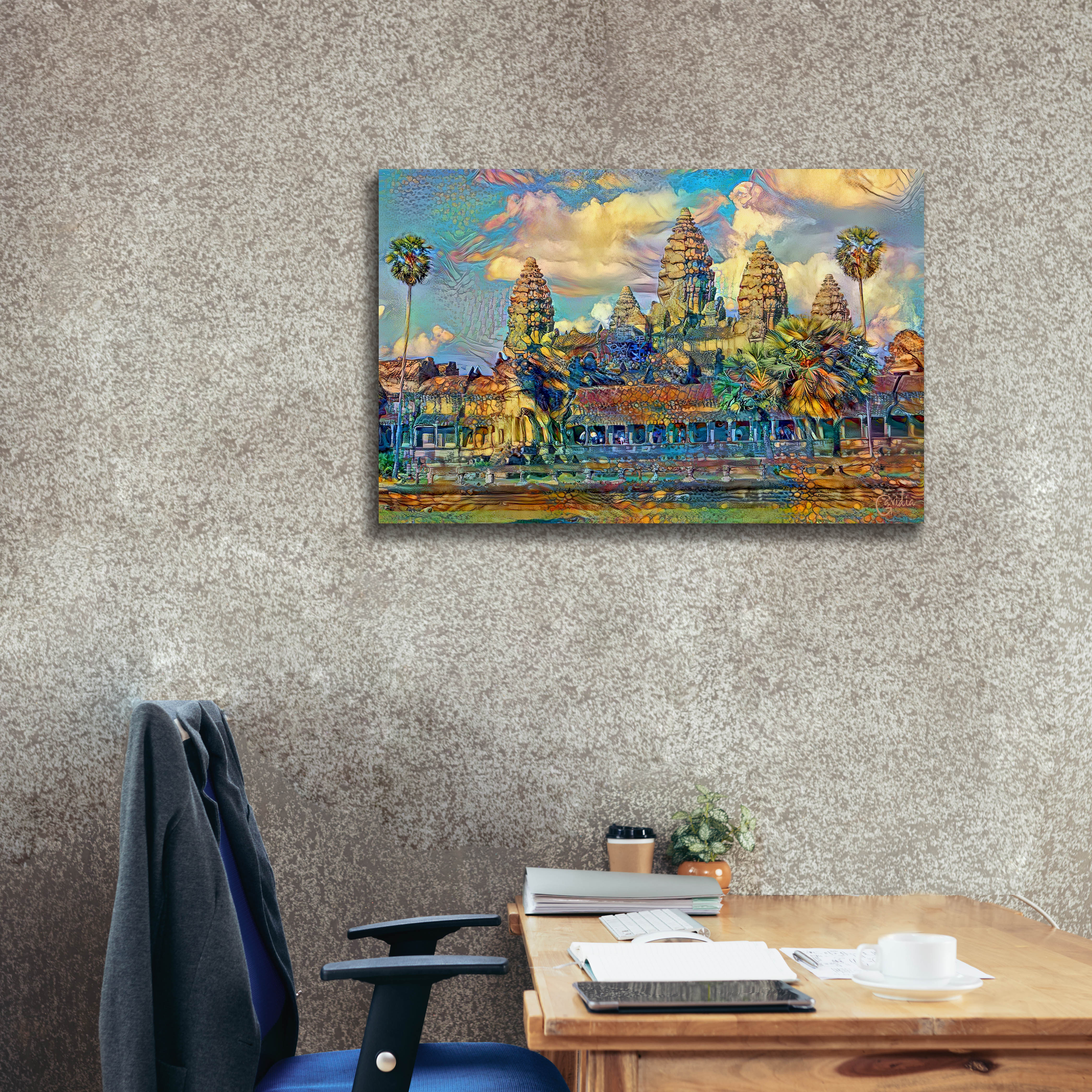 'Cambodia Angkor Wat' by Pedro Gavidia, Canvas Wall Art,40 x 26