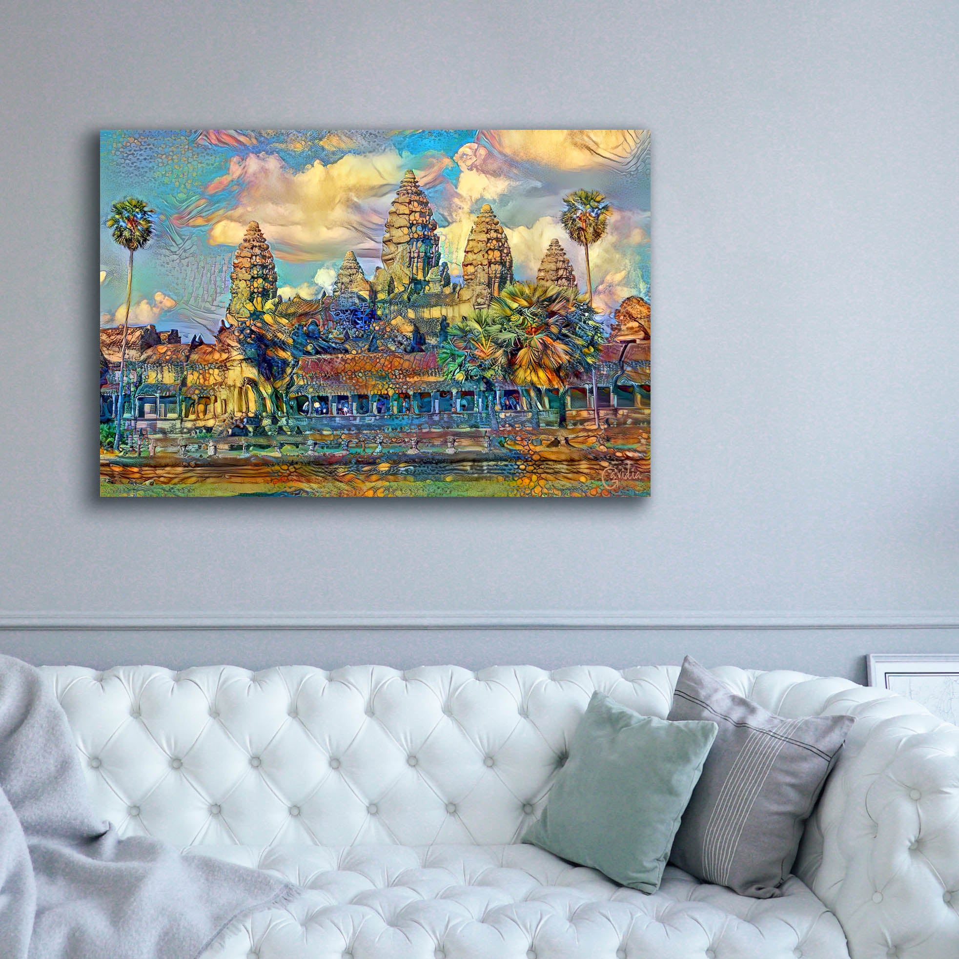 'Cambodia Angkor Wat' by Pedro Gavidia, Canvas Wall Art,60 x 40