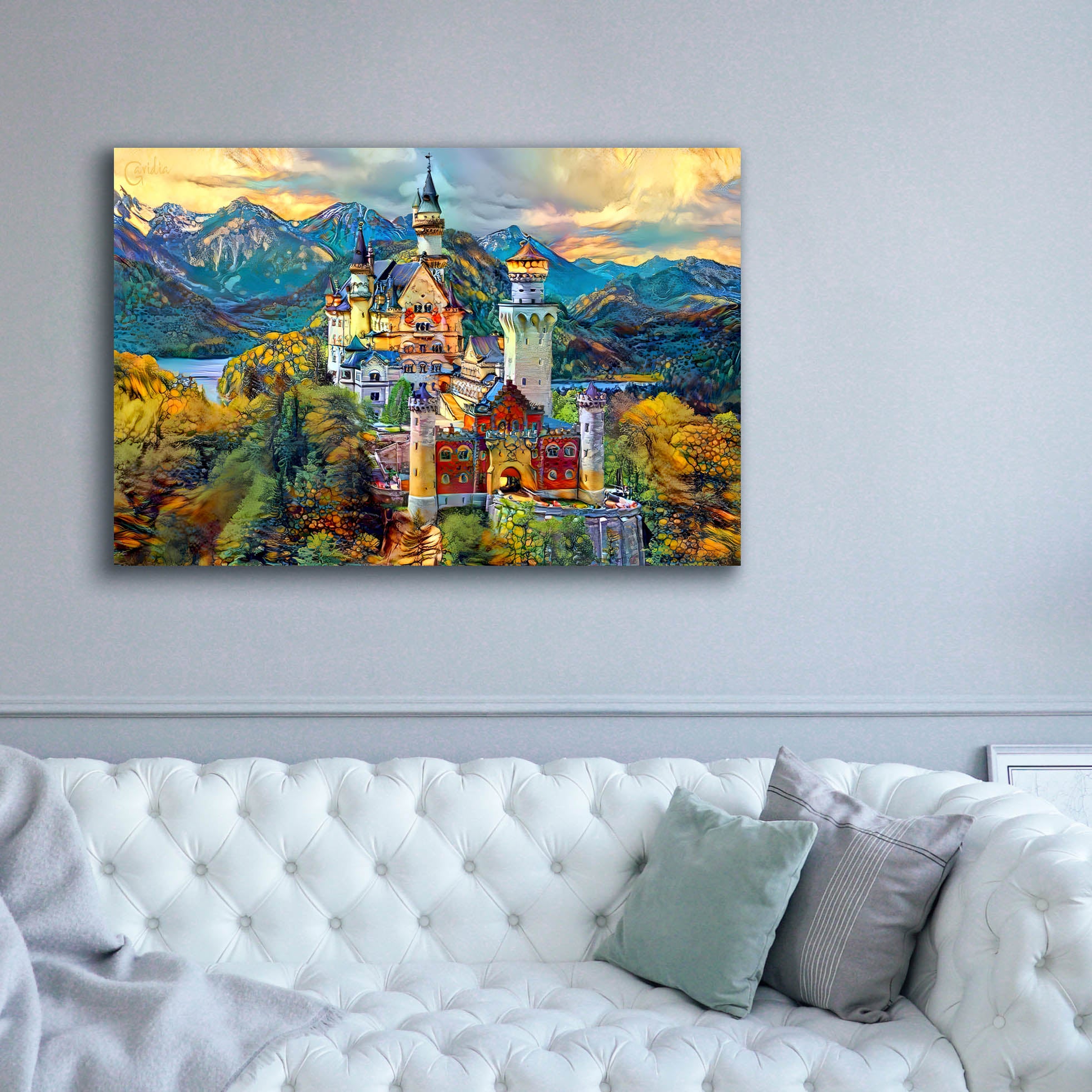 'Baviera Fussen Germany Neuschwanstein castle' by Pedro Gavidia, Canvas Wall Art,60 x 40